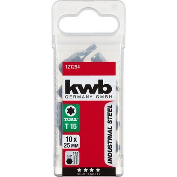kwb Torx-Bit 10er TX 15 Industrial Steel Bit-Set, 25 mm Bits