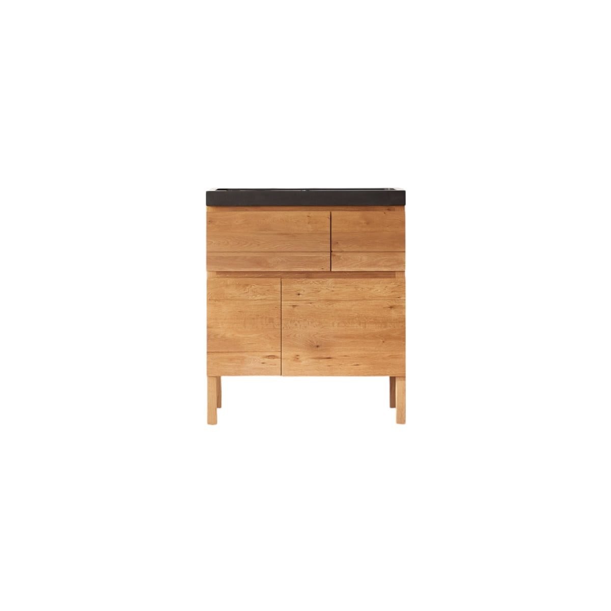 Tikamoon Waschtisch Waschtisch aus Eiche mit Lavastein-Waschbecken Loft Sil Trendy