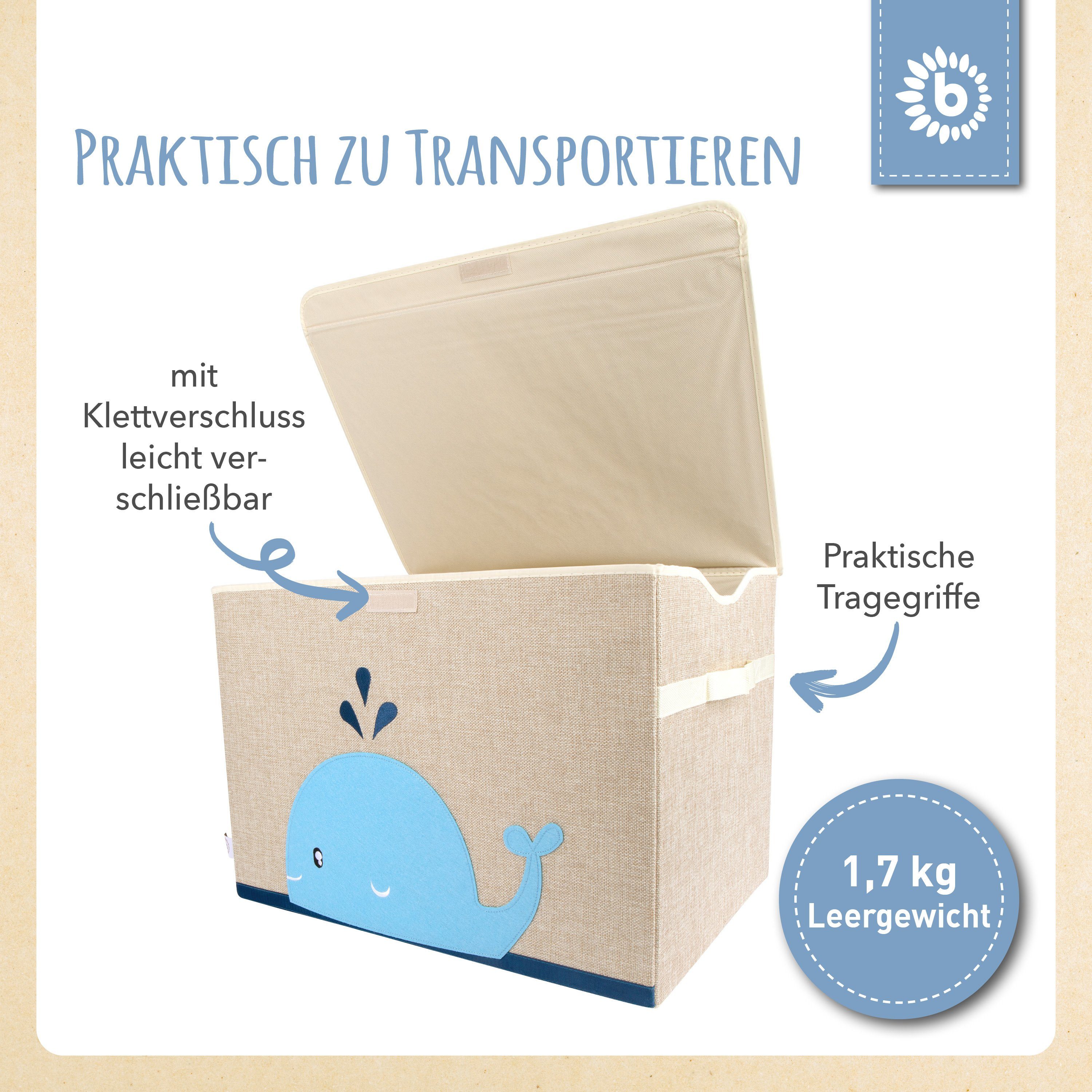 BIECO Spielzeugtruhe Bieco Kinder Aufbewahrungsbox mit Deckel 65L, faltbar Spielzeugkiste – Bild 4 von 5