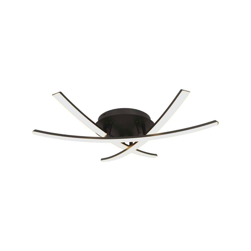 V-TAC LED Deckenleuchte, LED-Leuchtmittel fest verbaut, Warmweiß, Deckenleuchte Deckenlampe Wohnzimmerlampe Schwarz L 46 cm LED