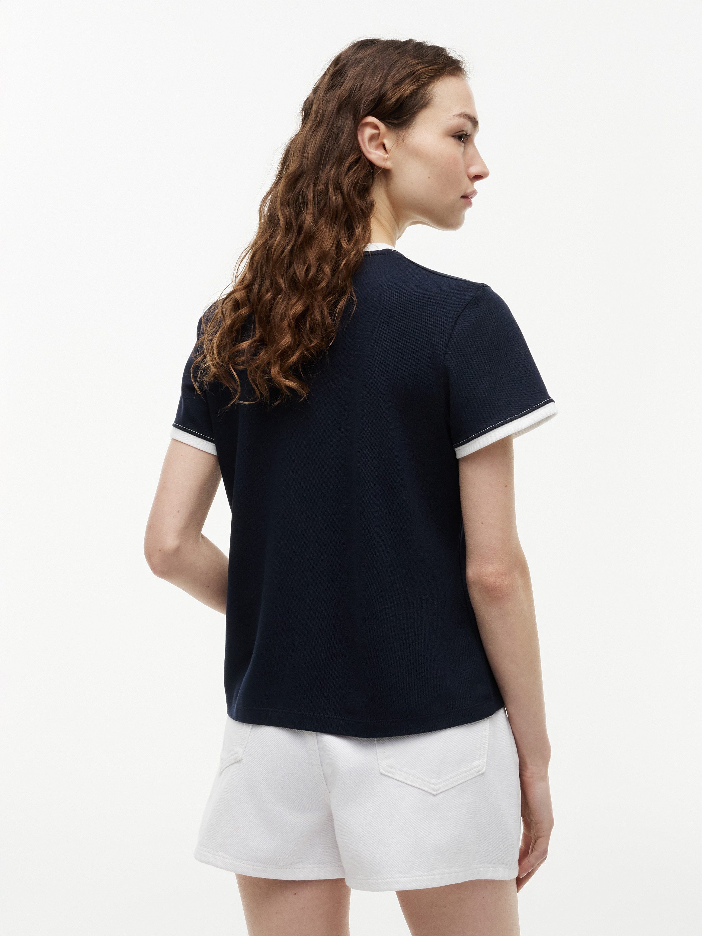 Tommy Hilfiger Kurzarmshirt TH ROUNDAL REG C-NK SS TEE mit kontrastfarbenen Bündchen