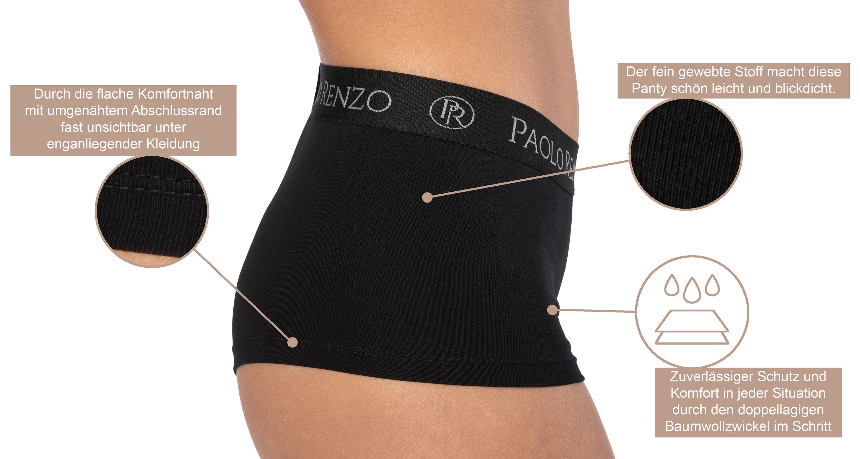 Damen aus hochwertiger Sport Atmungsaktive Panty Hautsympatische (3-St) Renzo Panty Panty Sports-Collection Paolo Baumwolle Grau &