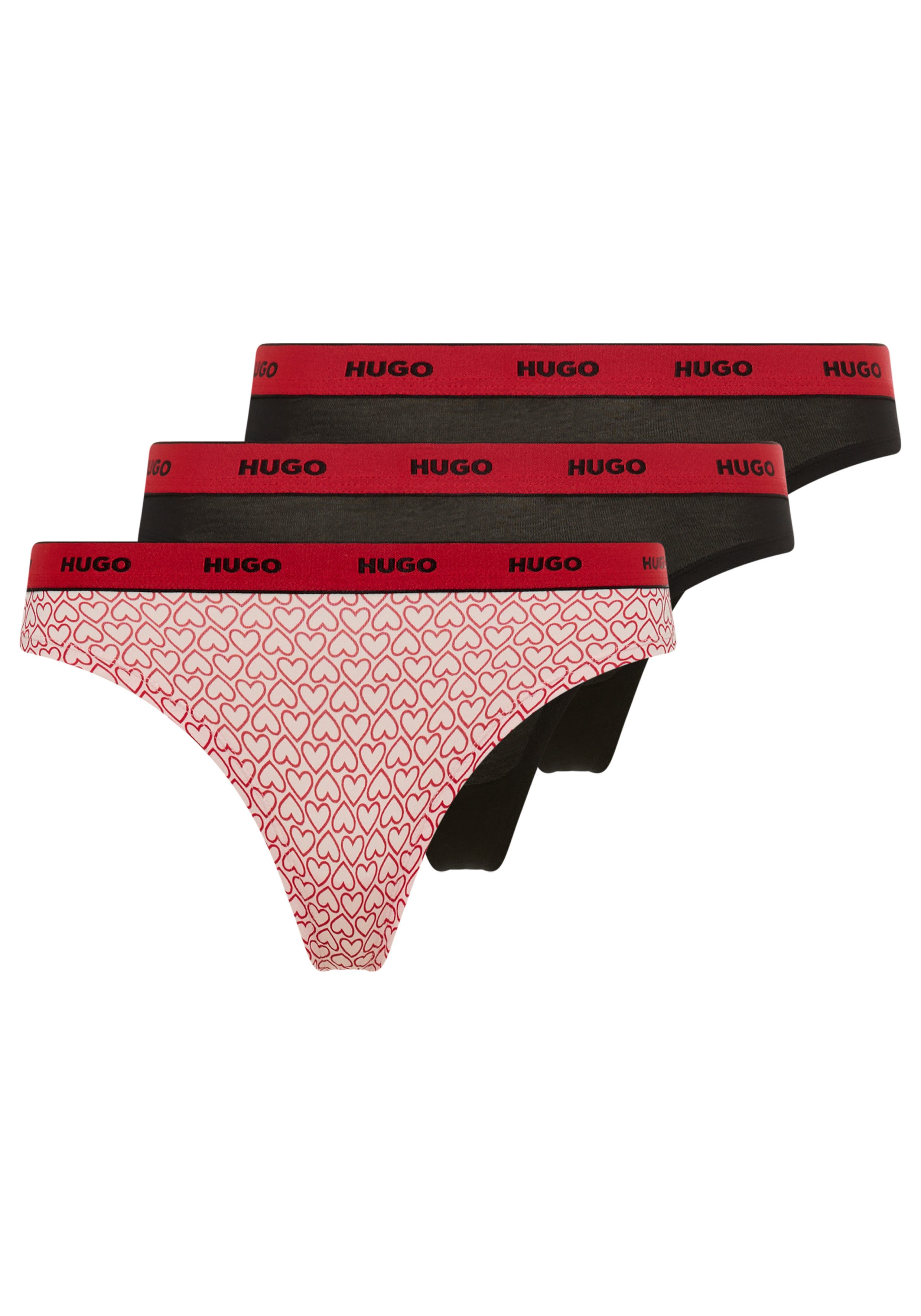 HUGO String TRIPLET THONG DESIGN (3-St) wiederholendes Logo am Bund