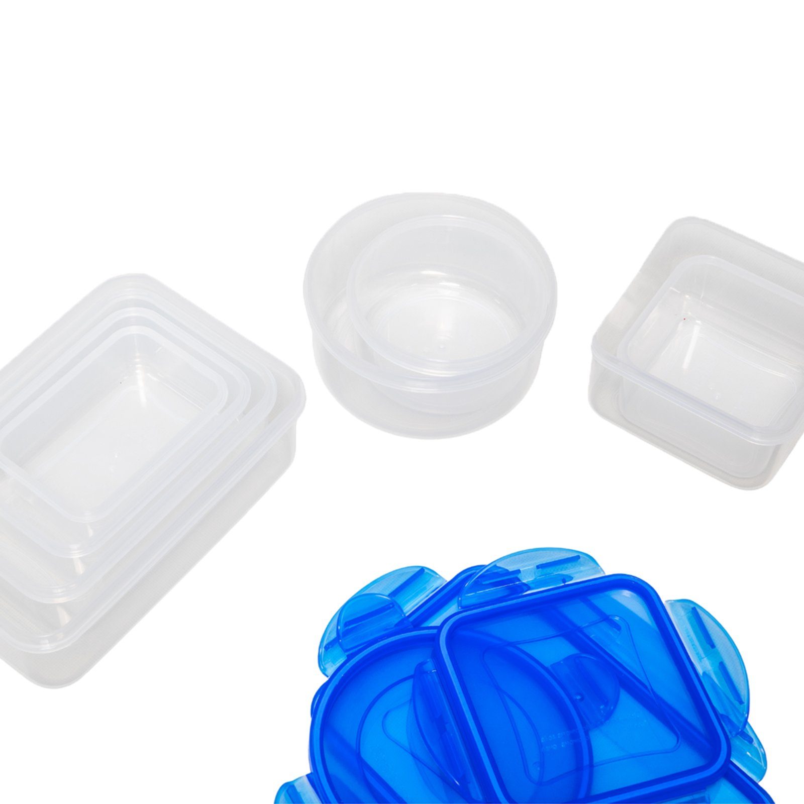 Plentyfy Frischhaltedose Frischesystem mit Vorratsdosen 16, Frischhaltedose - blau Set Kunststoff, (Set, Deckel 16-tlg)