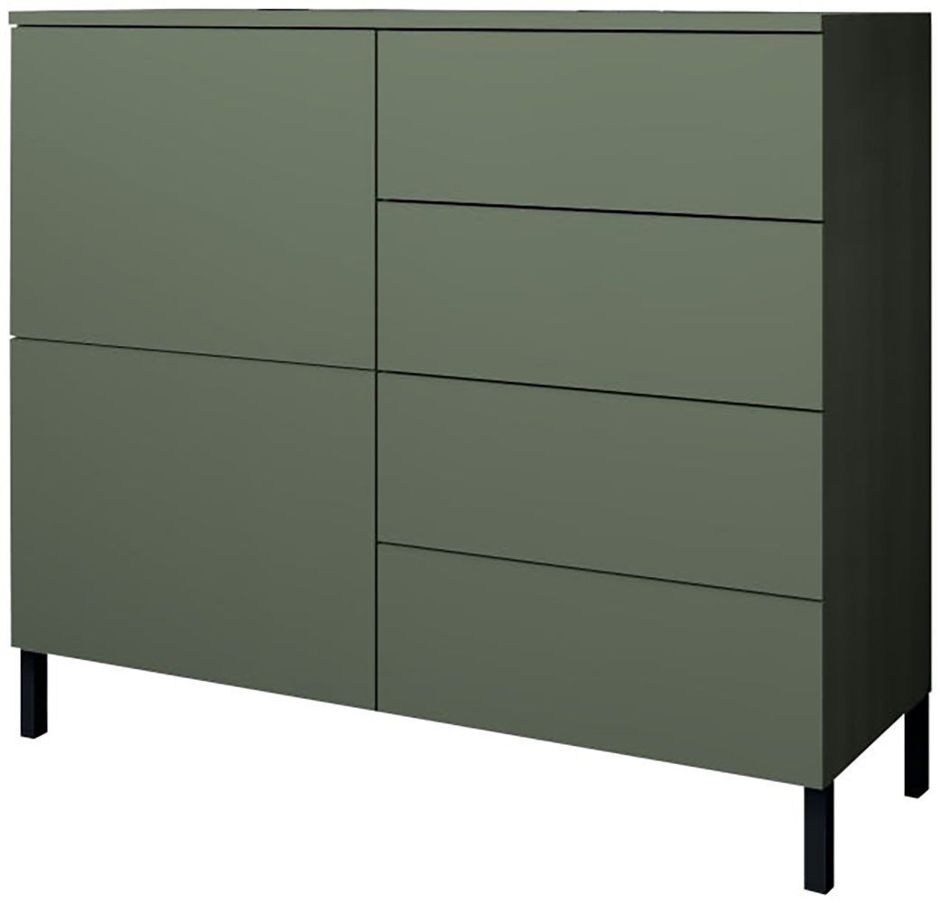 borchardt Möbel Kommode Haama, modern, grifflos, Metallfüße, praktisch, 2 Türen, Push-To-Open, verstellbare Einlegeböden, viel Stauraum, Breite 93cm