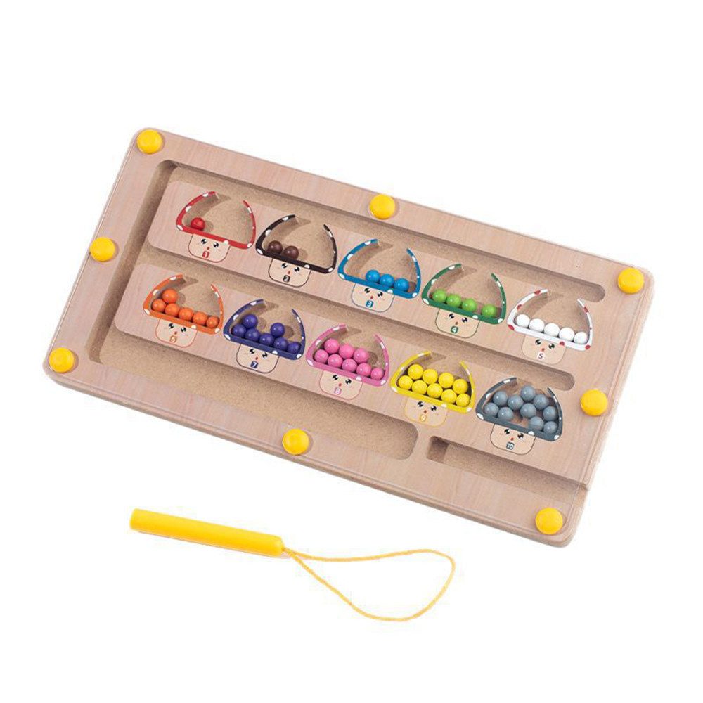Diwzbyn Lernspielzeug Reise-Busy-Board-Spielzeug für Kleinkinder, Montessori-Holzspielzeug, Labyrinth-Puzzle mit Farben und Zahlen, Förderung der Feinmotorik