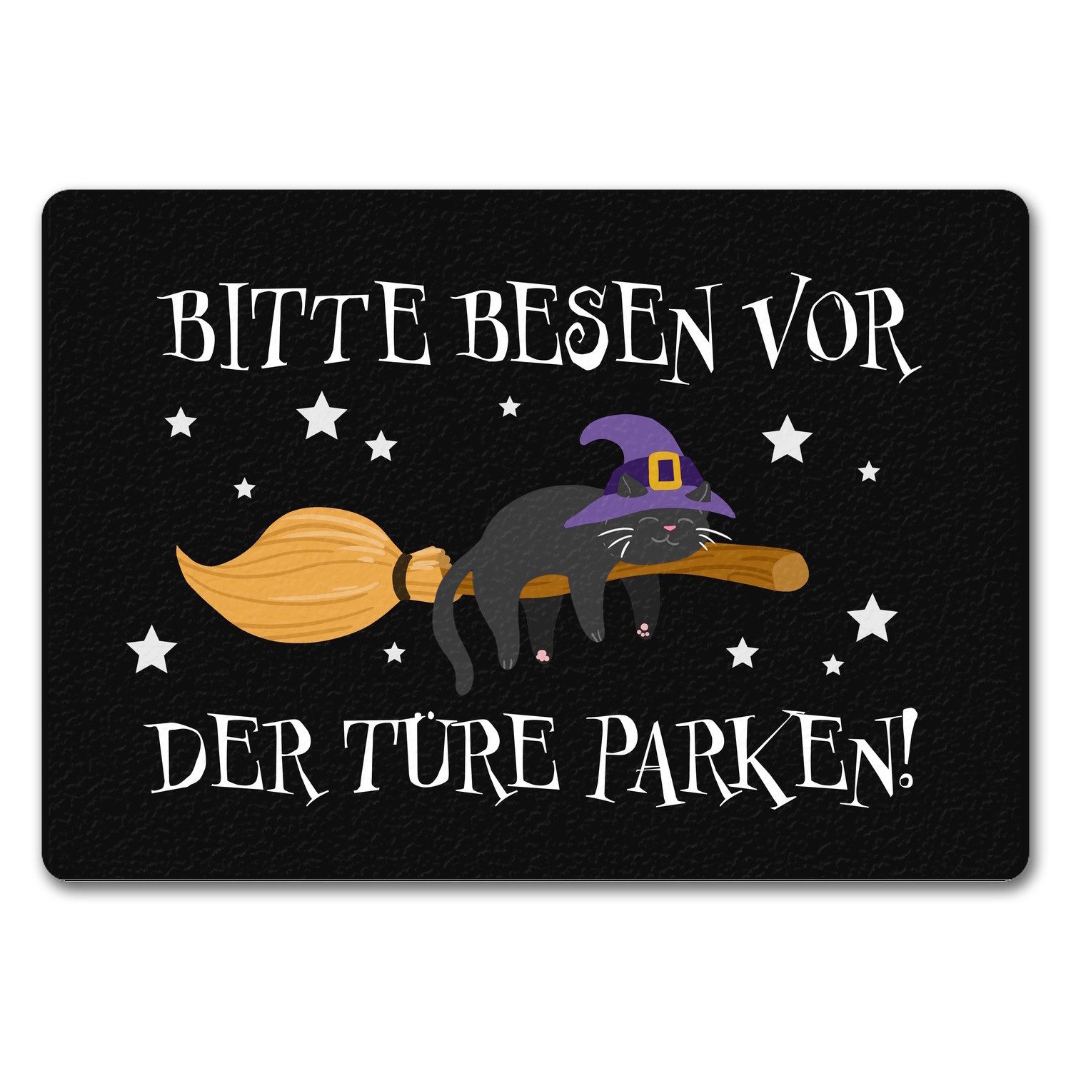 speecheese Fußmatte Hexen Katze auf Besen günstig online kaufen