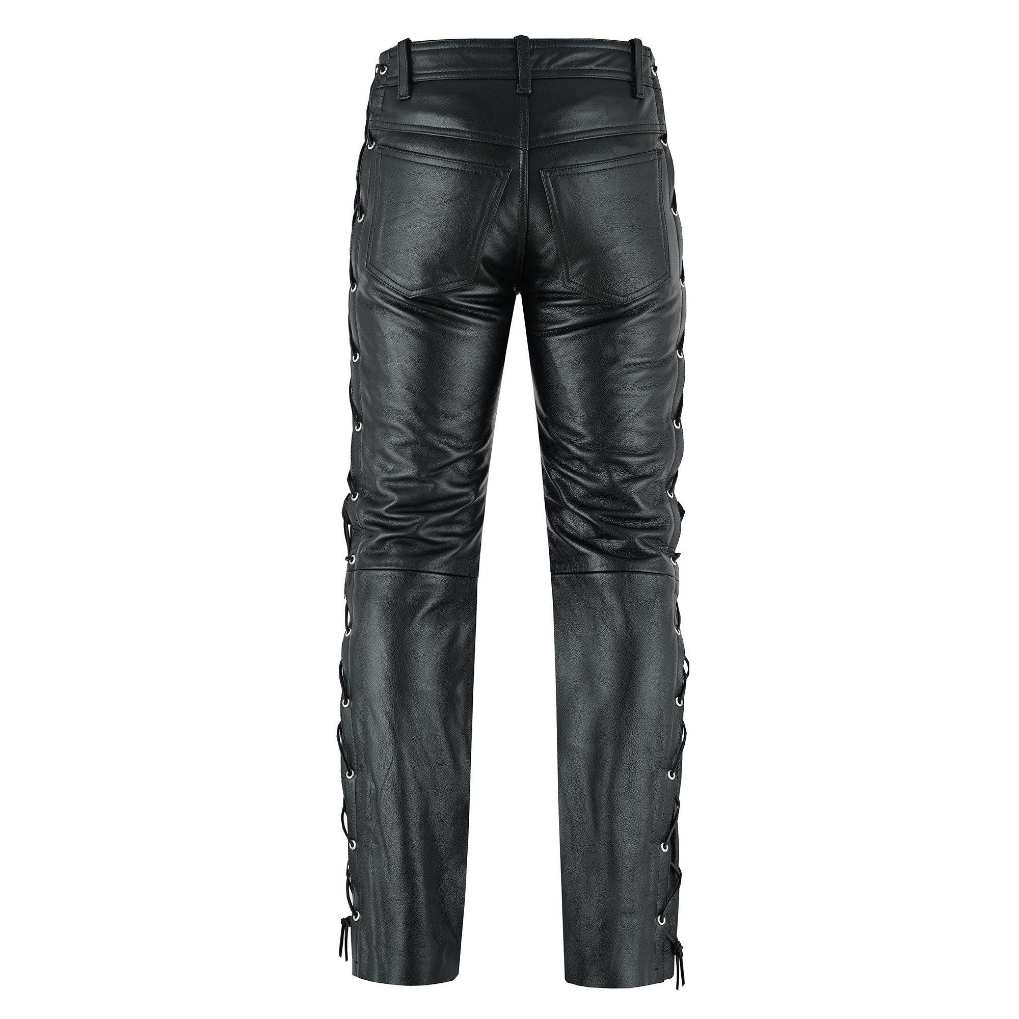 BOHMBERG Lederhose Herren Lederjeans, Seitliche Schnürung günstig online kaufen