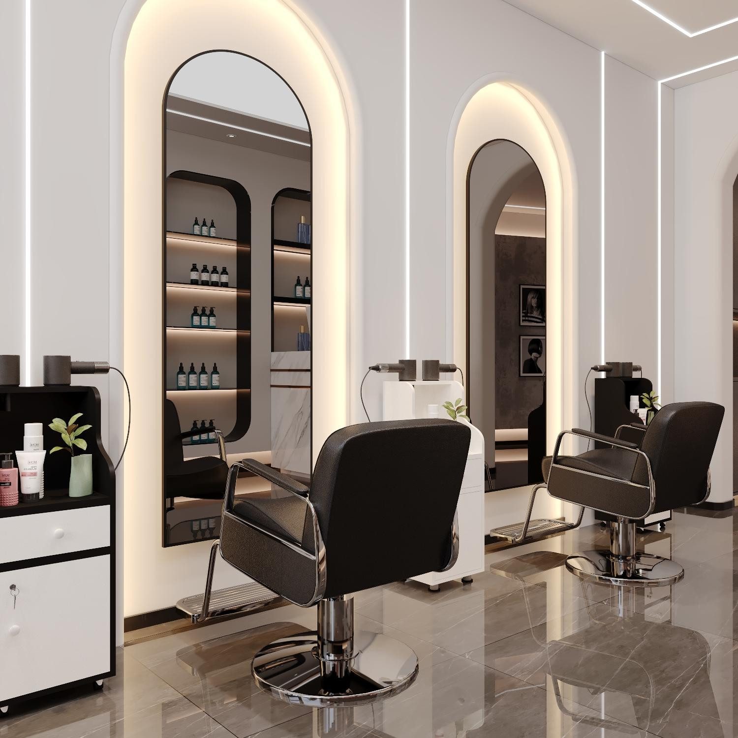 WDWRITTI Dekospiegel Schwarz 180x80cm für Friseurladen Friseurspiegel XXL M günstig online kaufen