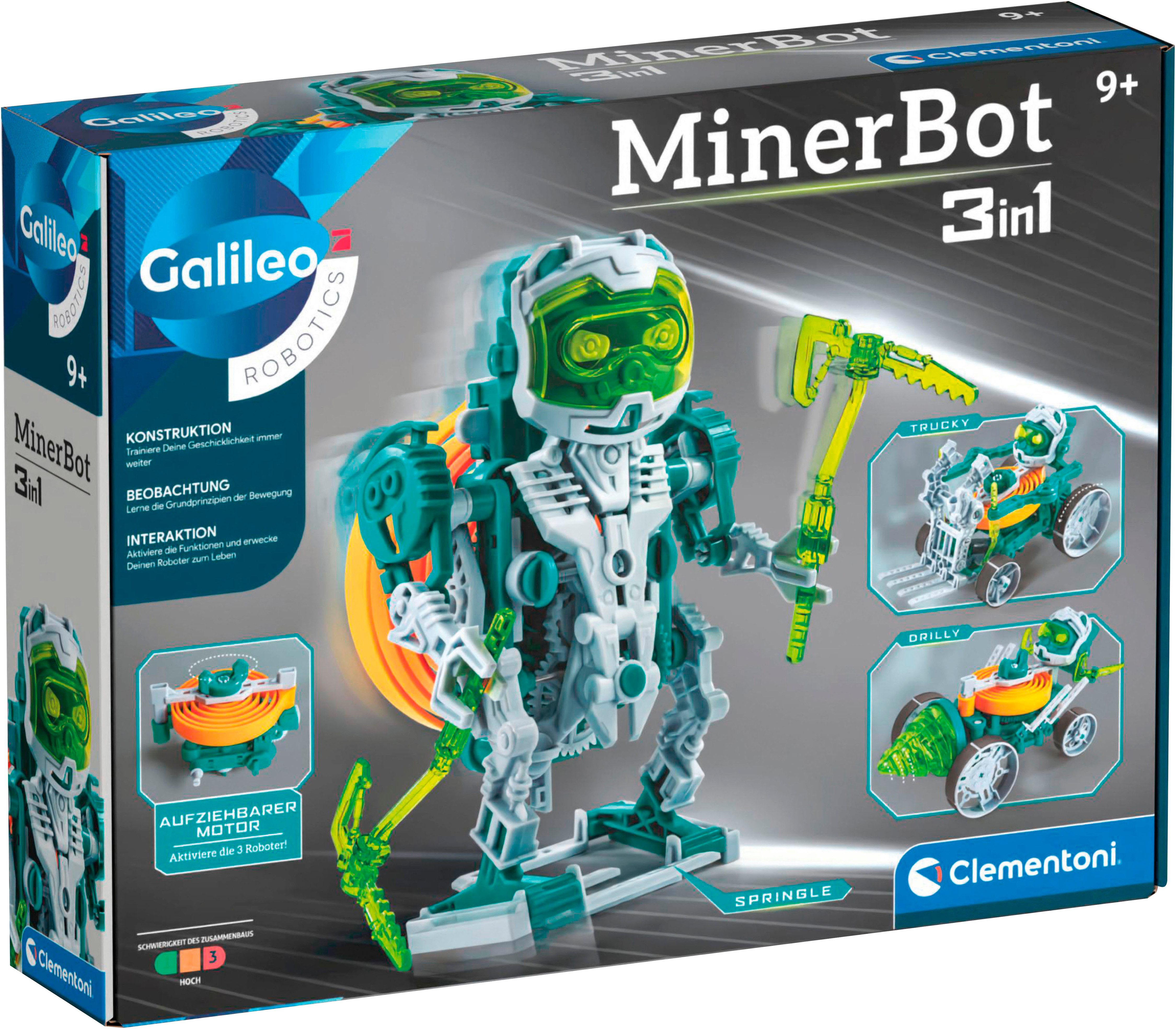 Clementoni® Roboter Galileo Robotics, MineBot 3in1, Made in Europe