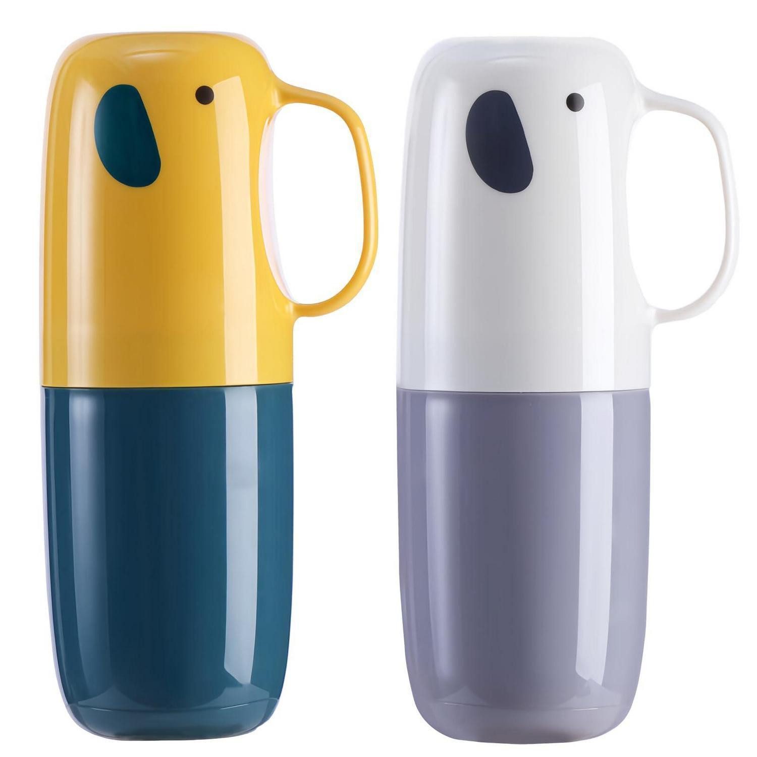 LuxusKollektion Zahnbürstenhalter Reise Zahnbürsten Etui 2 Stück Gelb, (2-St)