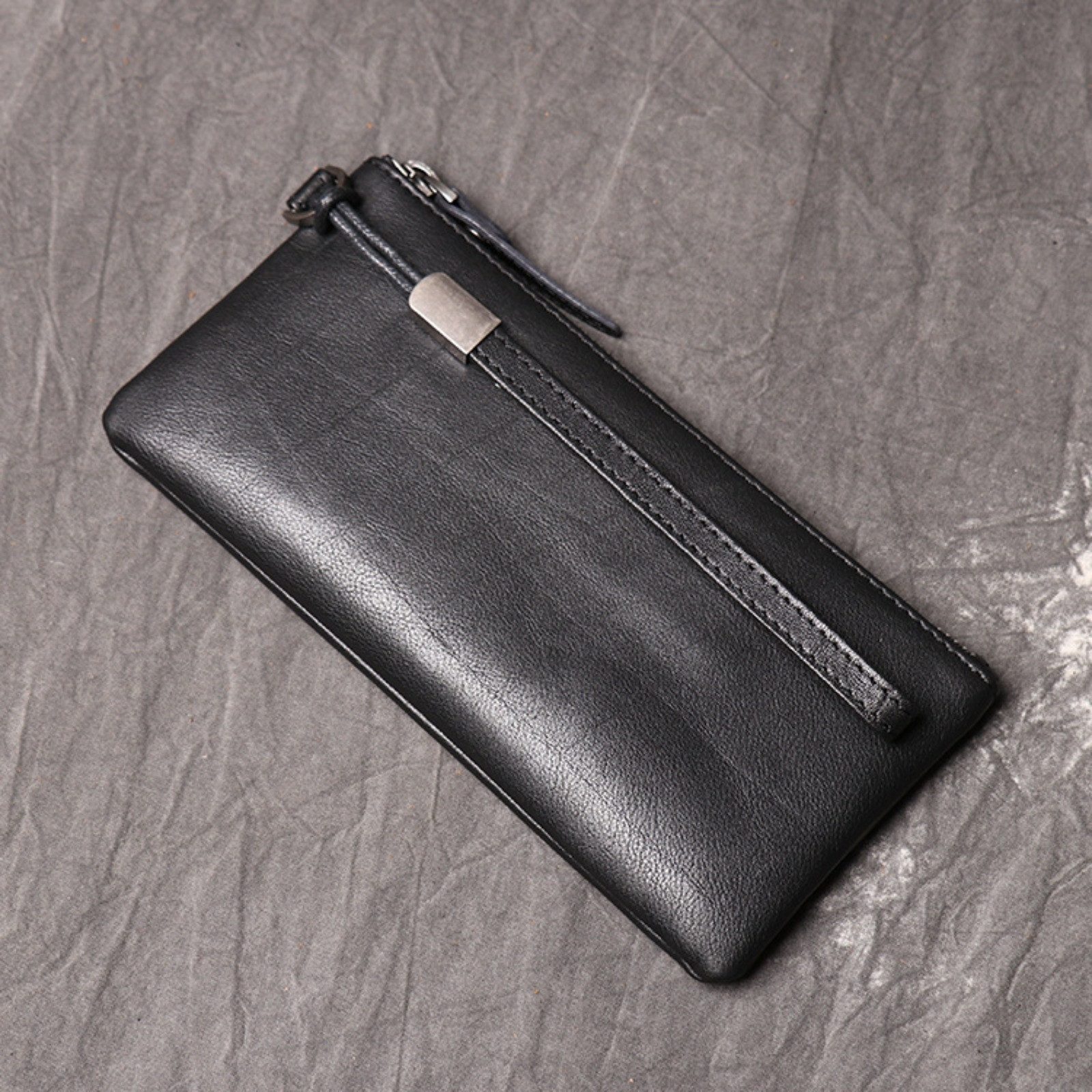 YUBRO-STUDIO Clutch Herren Leder Wristlet Geldbörse günstig online kaufen