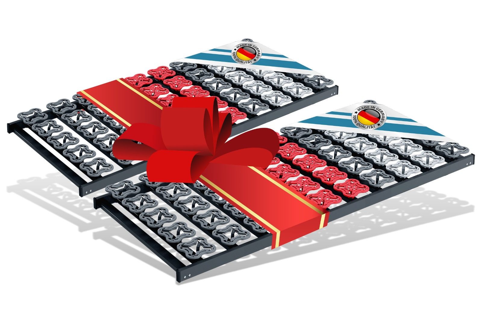 Tellerlattenrost T Flex Lattenrost de Luxe bis 300 KG Tragkraft, MONTIERT, Matratzen Perfekt, Kopfteil Nicht verstellbar, Fußteil Nicht verstellbar, Module im Hüftbereich stufenlos verstellbar