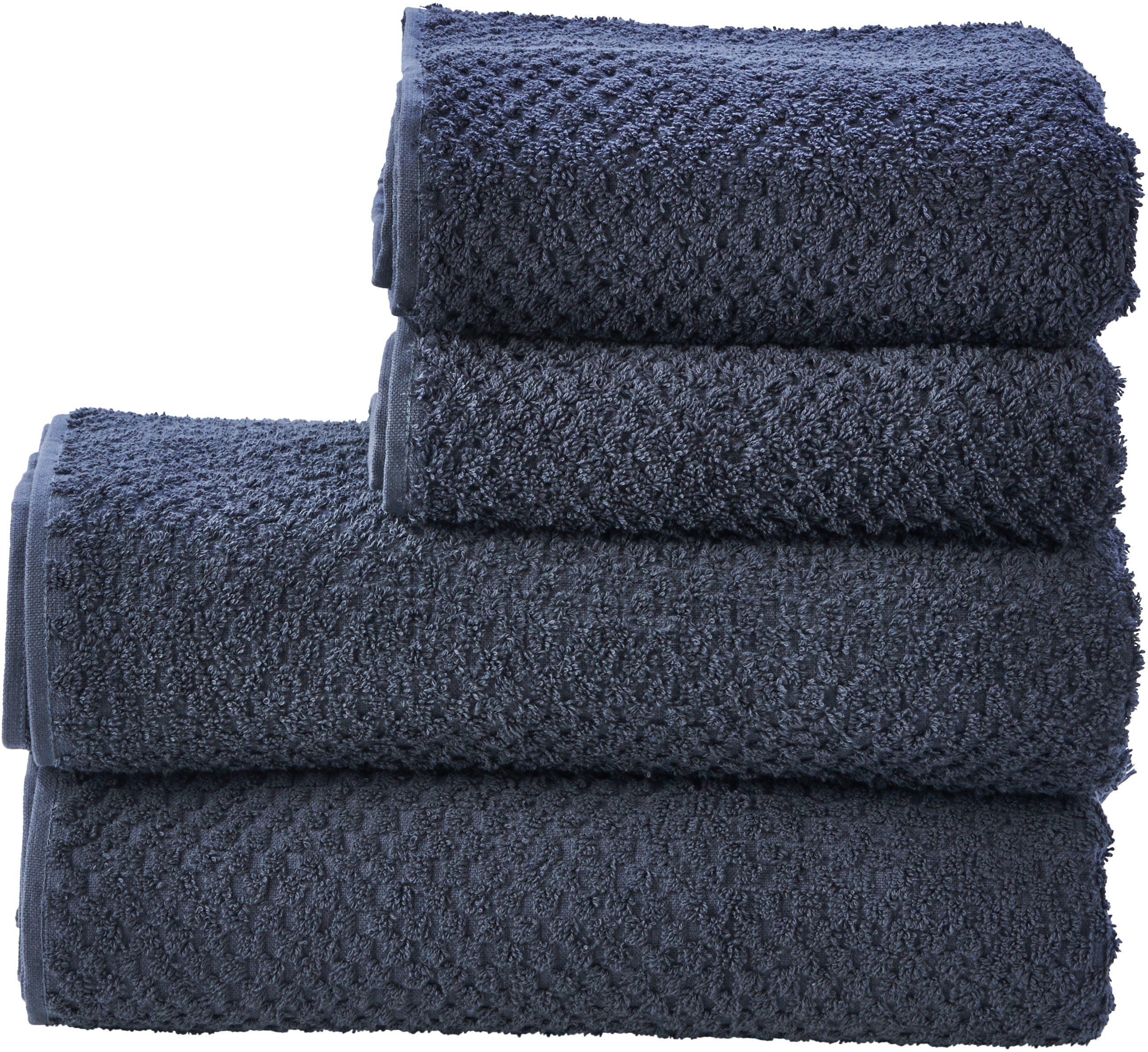 done.® Handtuch Set Provence Honeycomb, Walkfrottier (Set, 4-St), in Honigwaben-Optik, mit Fransen