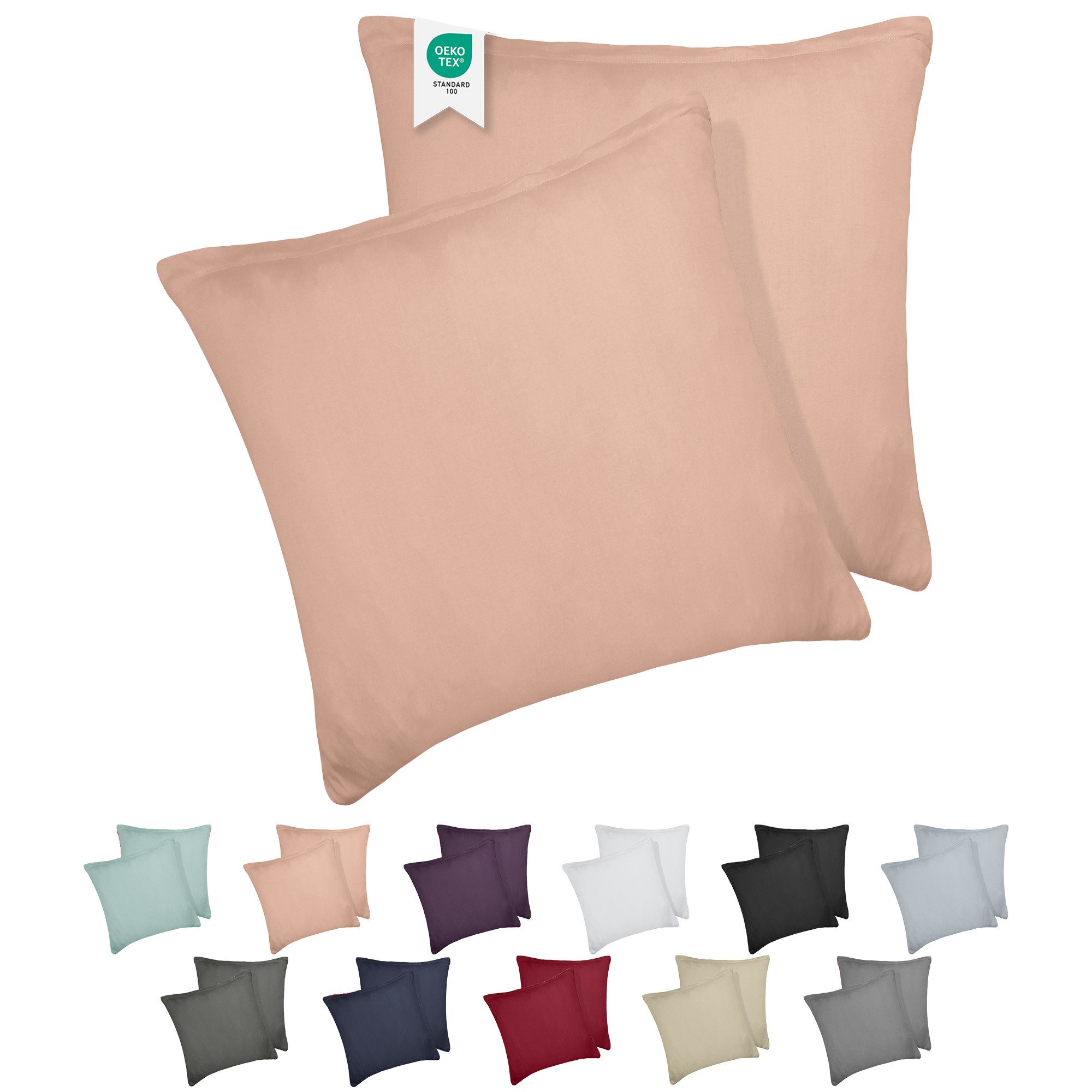 BARBONS Подушкиbezug 100% Baumwolle Подушкиbezug, weiche Kopfkissenbezug, Подушкиhülle, (2 Stück), 165 g/m², Jersey