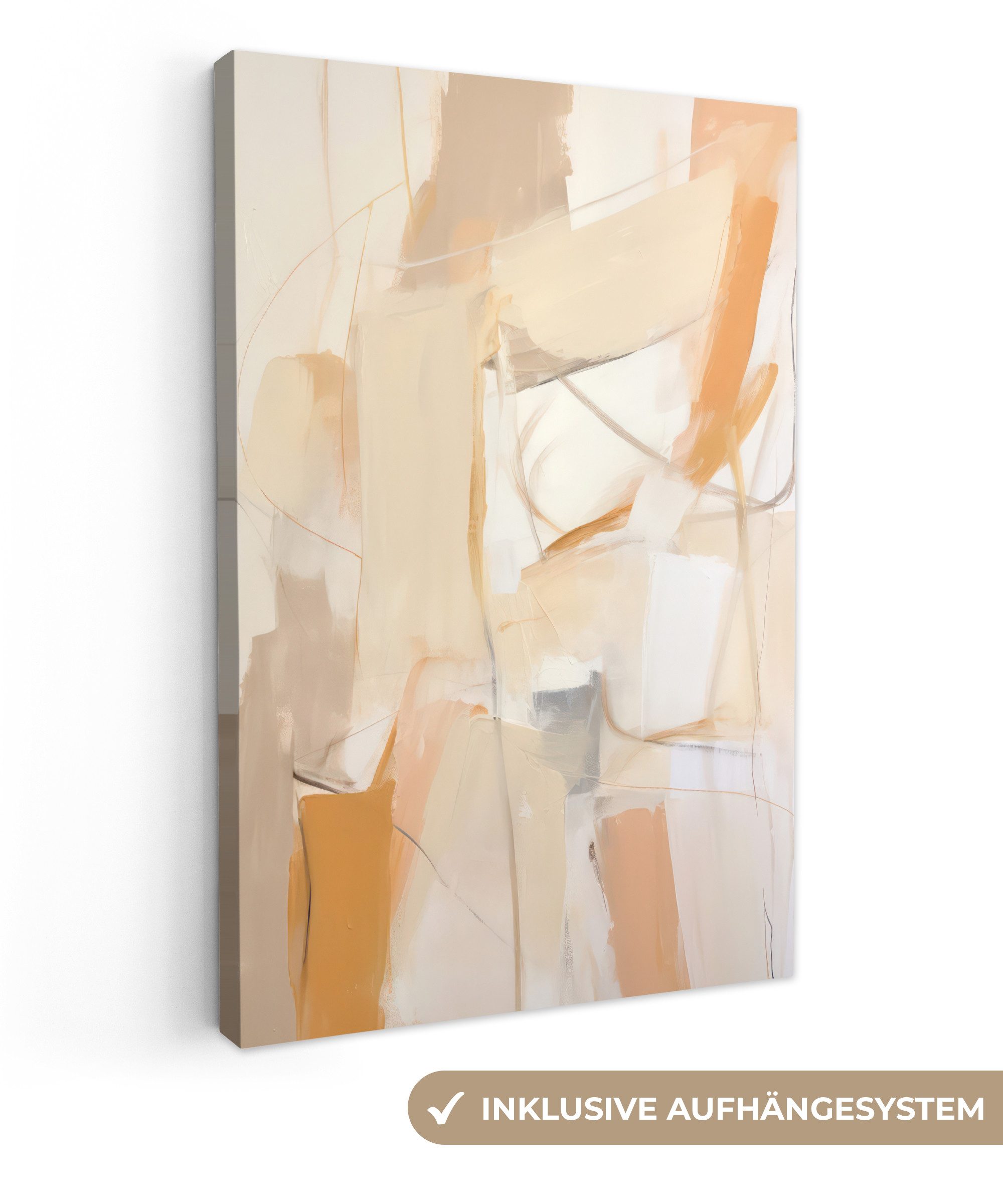 OneMillionCanvasses® Leinwandbild Abstrakt - Beige - Orange - Kunst - Moder günstig online kaufen