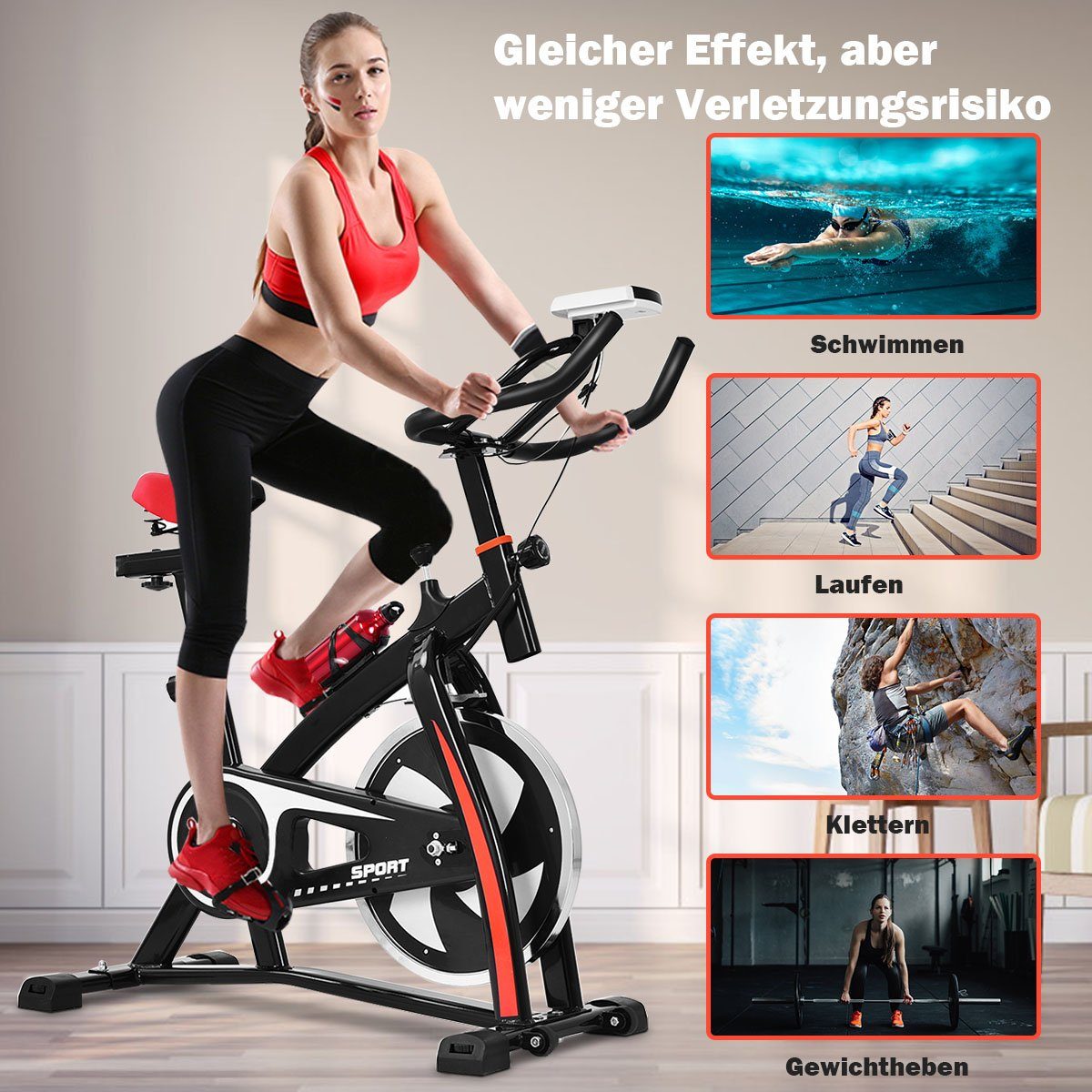 COSTWAY Rollentrainer Aus Stahl, Cycletrainer Klappbar, Fahrrad