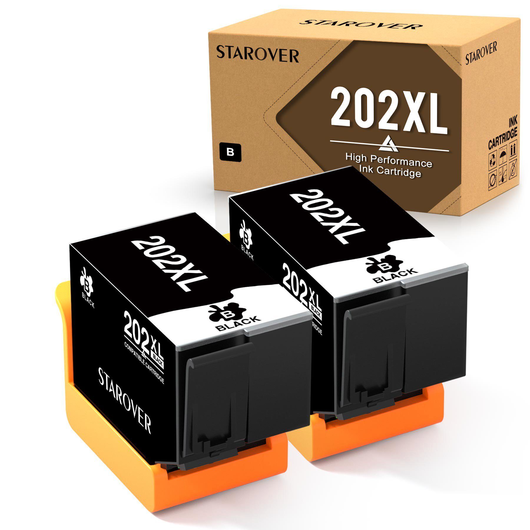 2Schwarz Premium EPSON Druckerpatronen XP-6105 XP-6001 Tintenpatrone 5/10/15 XL für 202 XP-6000 XP-6005) 202XL XP-6100 (Expression STAROVER Multipack