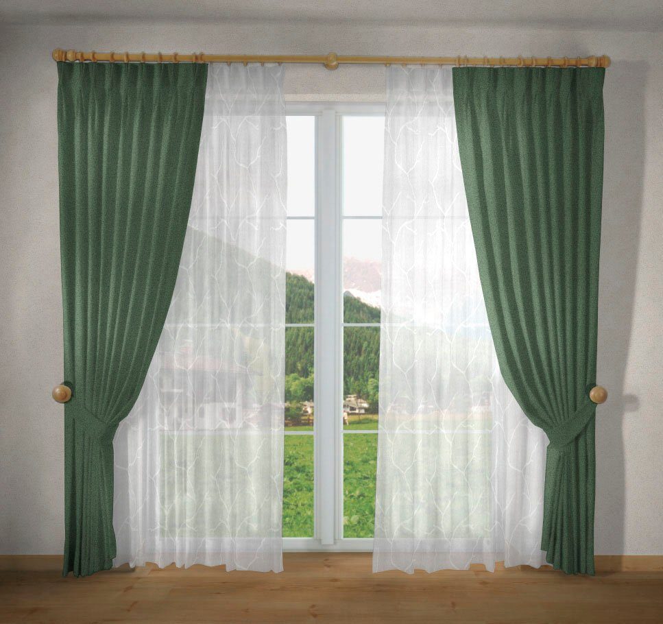Vorhang Una, VHG, Ösen (2 St), blickdicht grün
