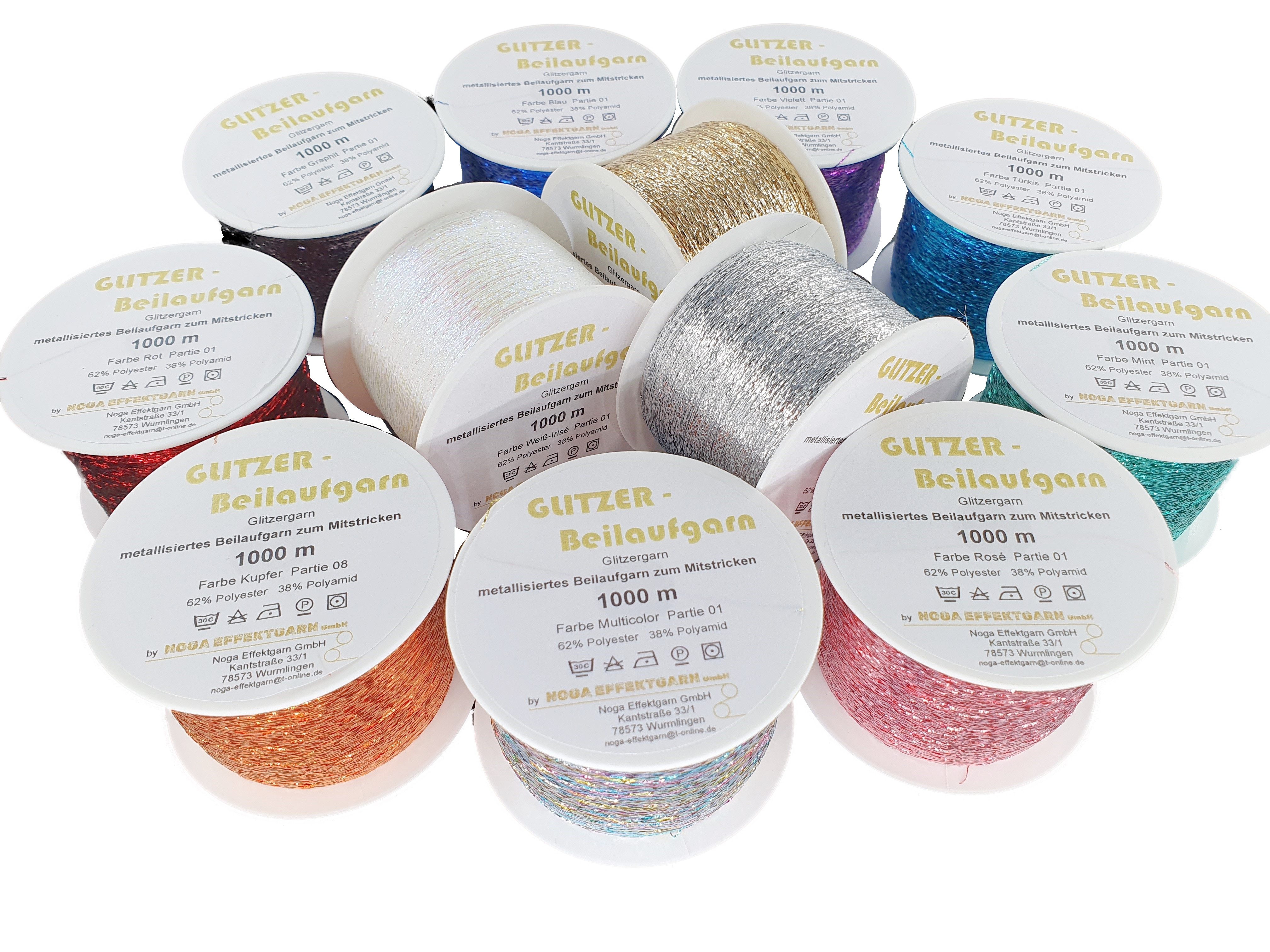 NOGA EFFEKTGARN GmbH Glitzer Beilaufgarn auf 1000 Meter Spule Effektgarn – Bild 4 von 4