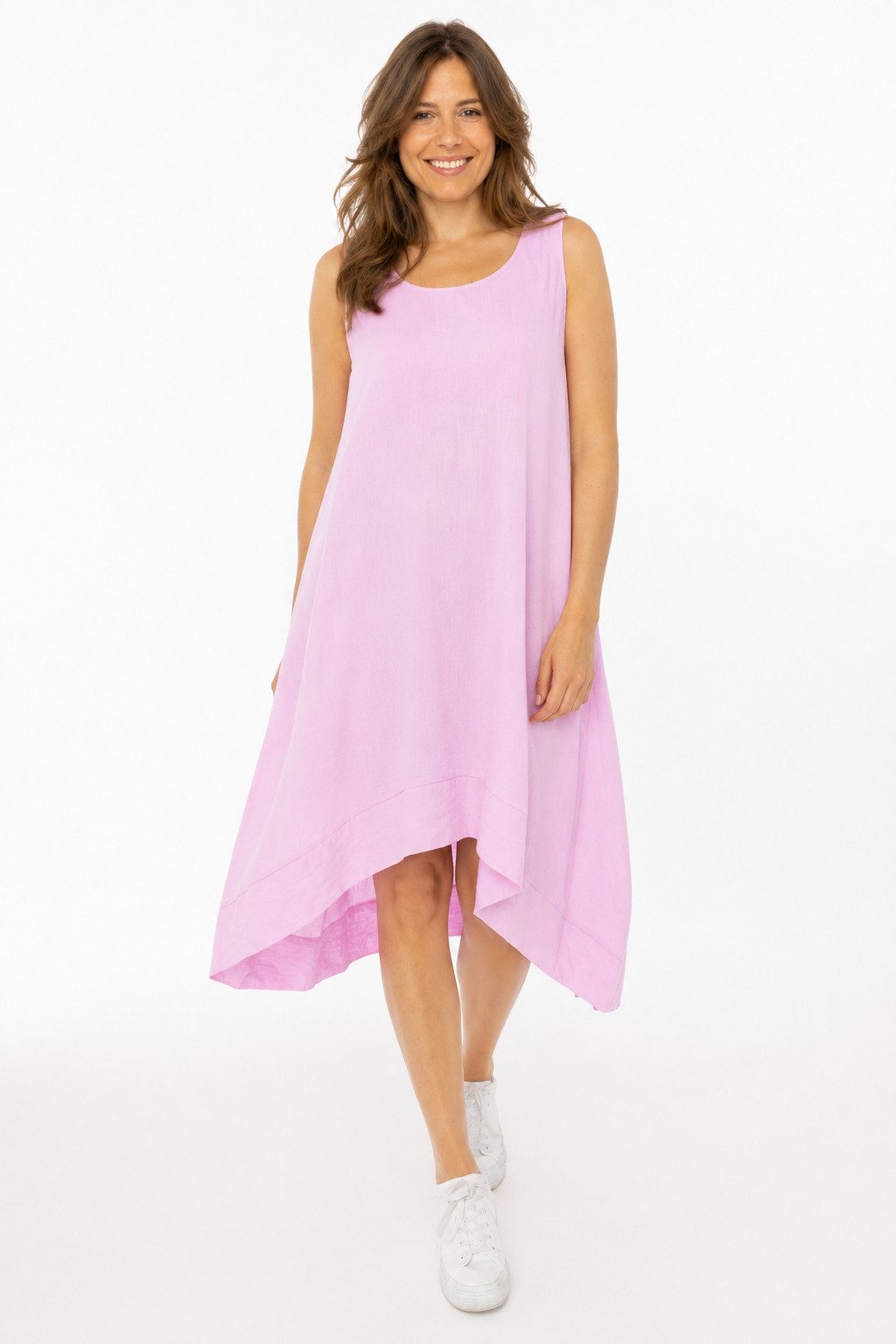 Zwillingsherz Sweatkleid "Uni & Summer" breite Träger, hinten leicht länger, figurumspielend, aus Viskose
