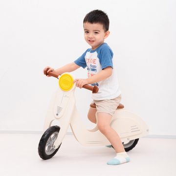 New Classic Toys® Lauflernhilfe Laufroller aus Holz Kinder Rutscher Creme Laufrad Holzrad Holzroller
