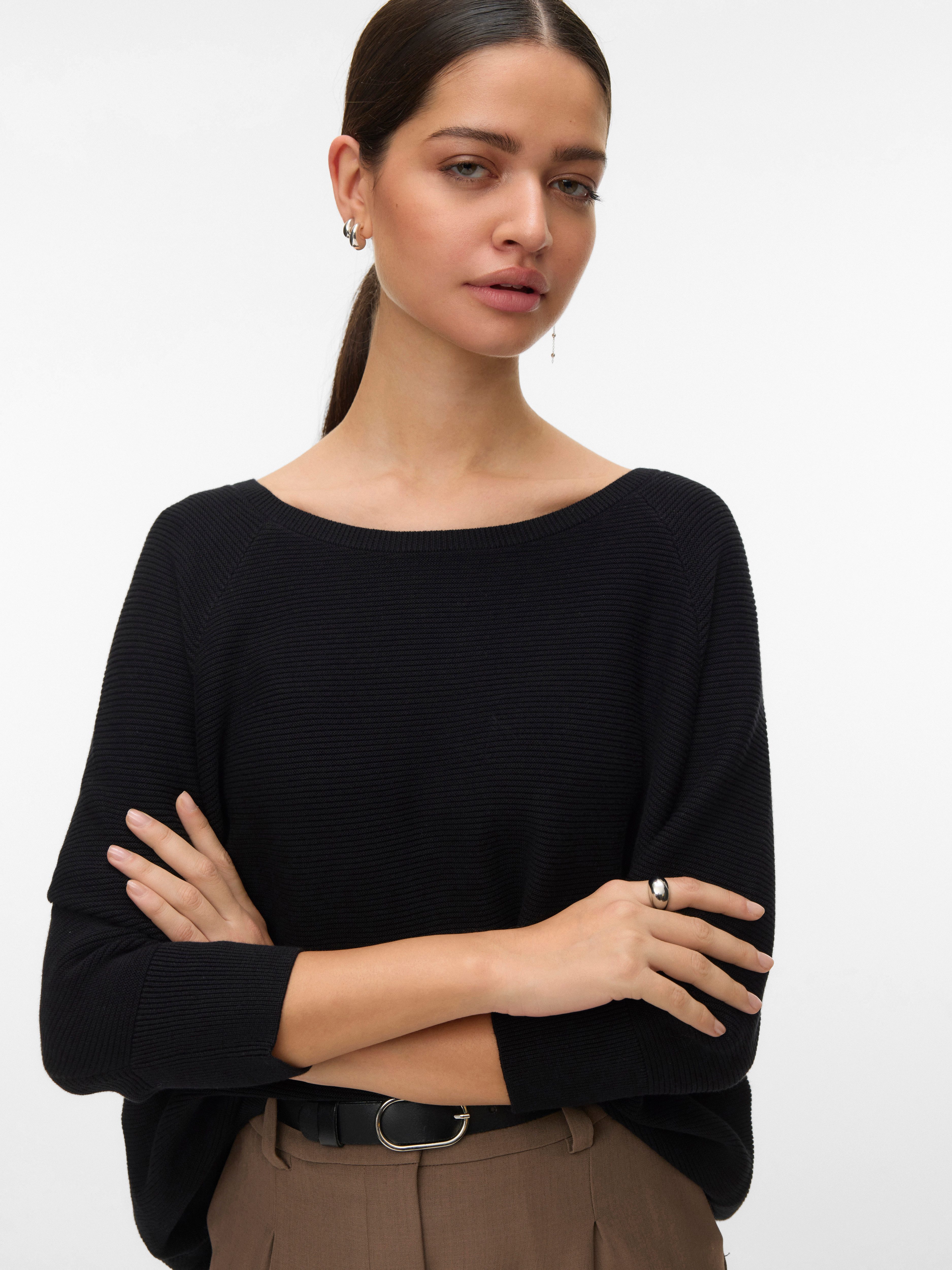 Vero Moda Strickpullover VMNEW NORA 3/4 BOATNECK PULLOVER NOOS günstig online kaufen