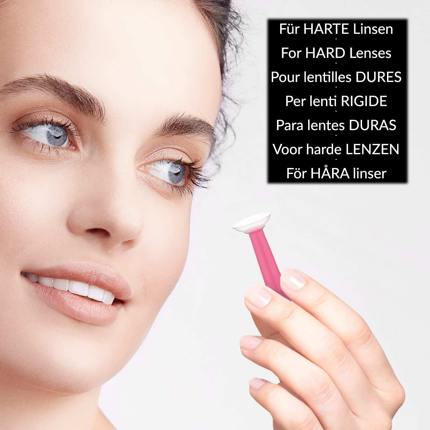 JB White Kontaktlinsenbehälter 4er Set Kontaktlinsensauger für harte Linsen, Linsensauger, 4x Sauger für Jahreslinsen, Ortho-K Kontaktlinsen