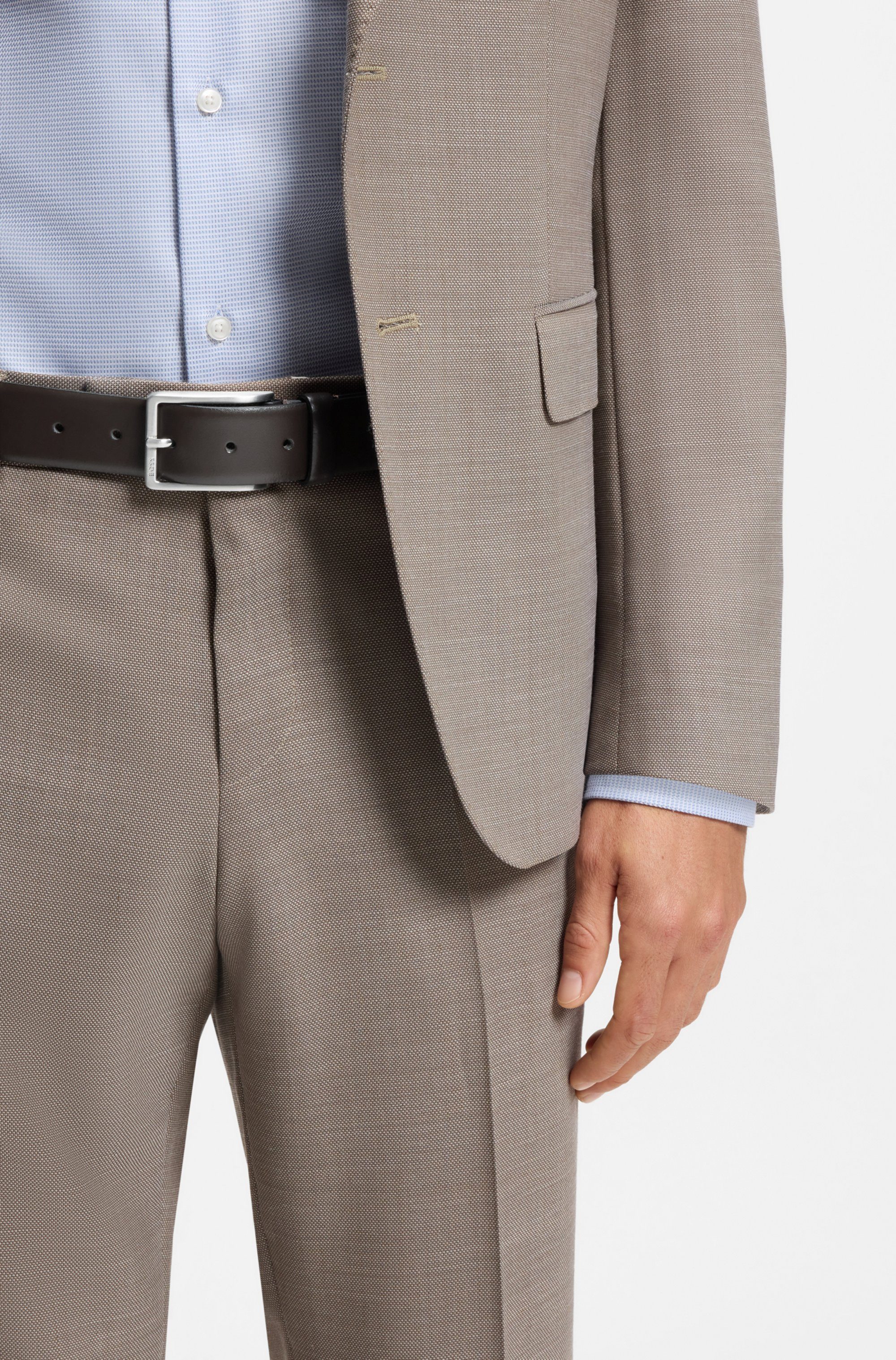 BOSS Ledergürtel Erman-L_Sz35 mit dezenter BOSS-Prägung auf der Schließe