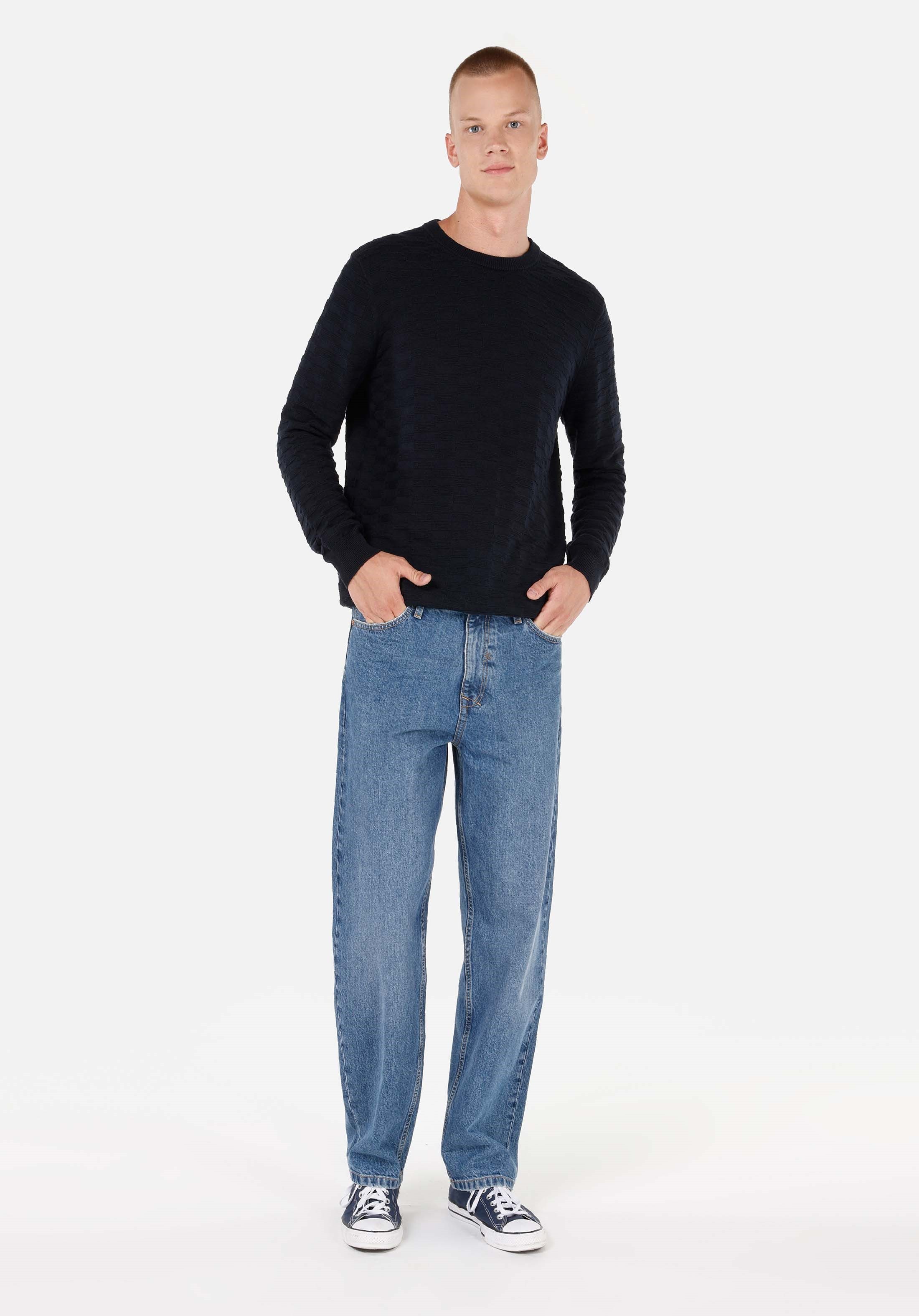 Colins Streifenpullover Colins Regular Fit Rundhalspullover für Herren
