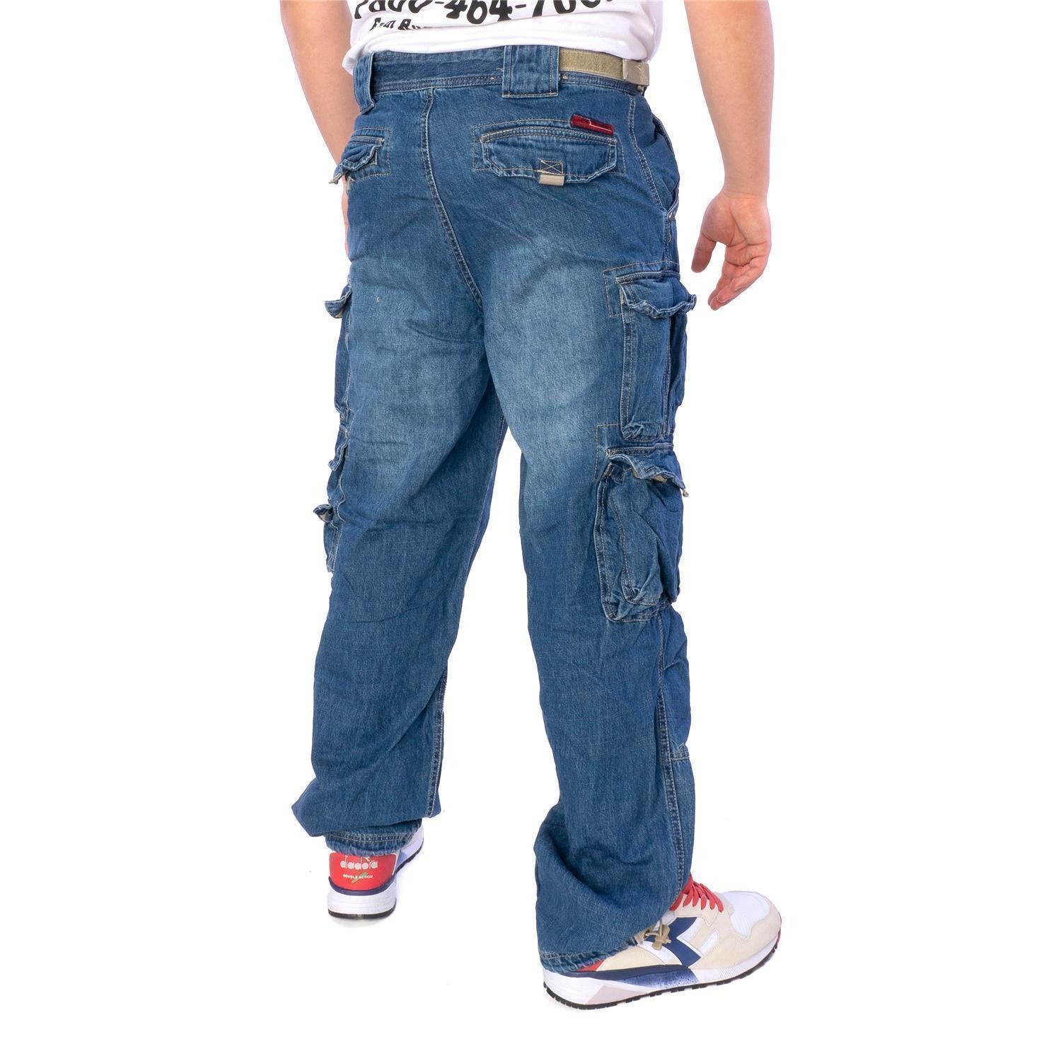 Jet Lag Cargojeans Jeans Jet Lag 007 denim light navy weites Bein günstig online kaufen