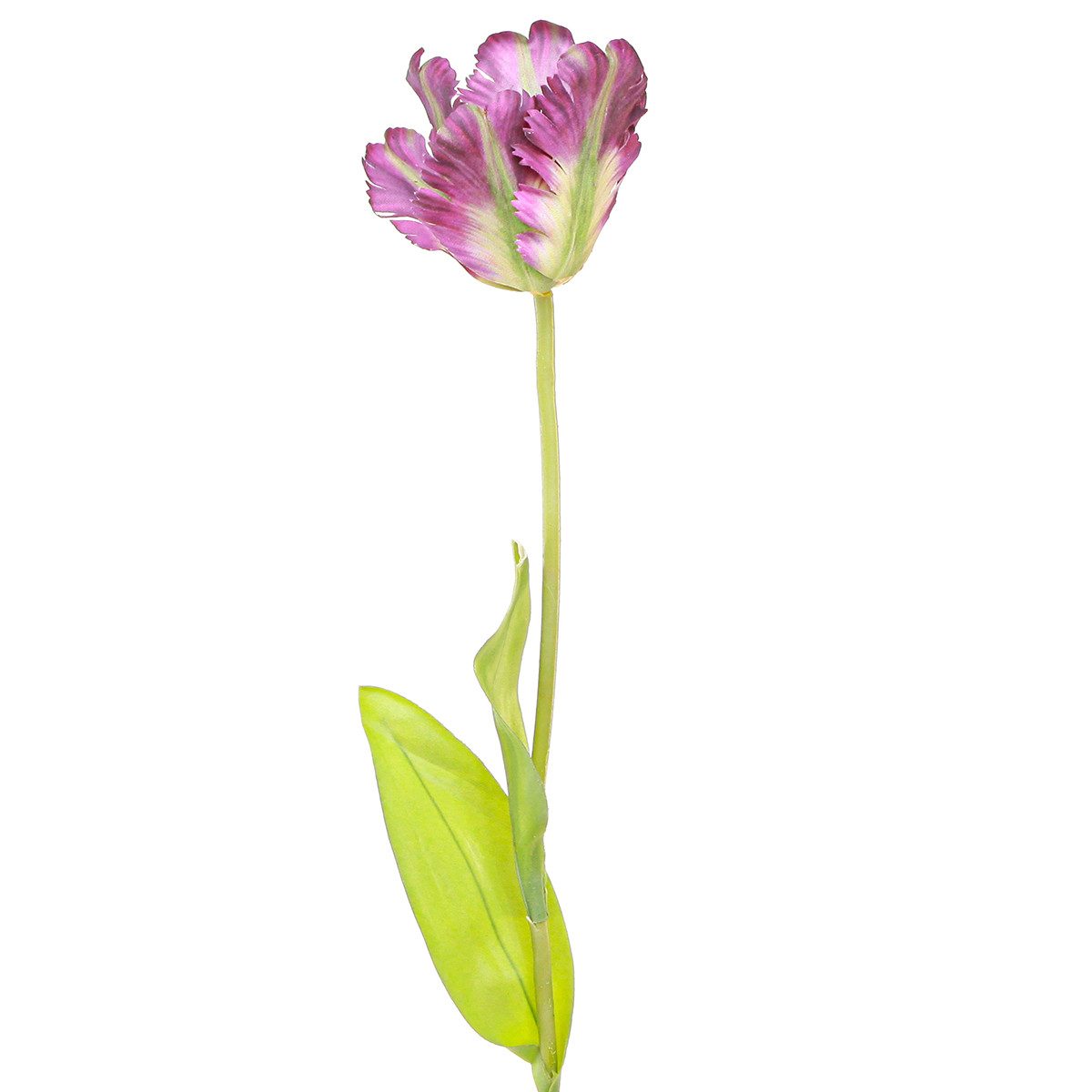 Kunstblume Kunstblume Papageientulpe Deko Real-Touch Lila 63cm, Viana, Höhe 8 cm