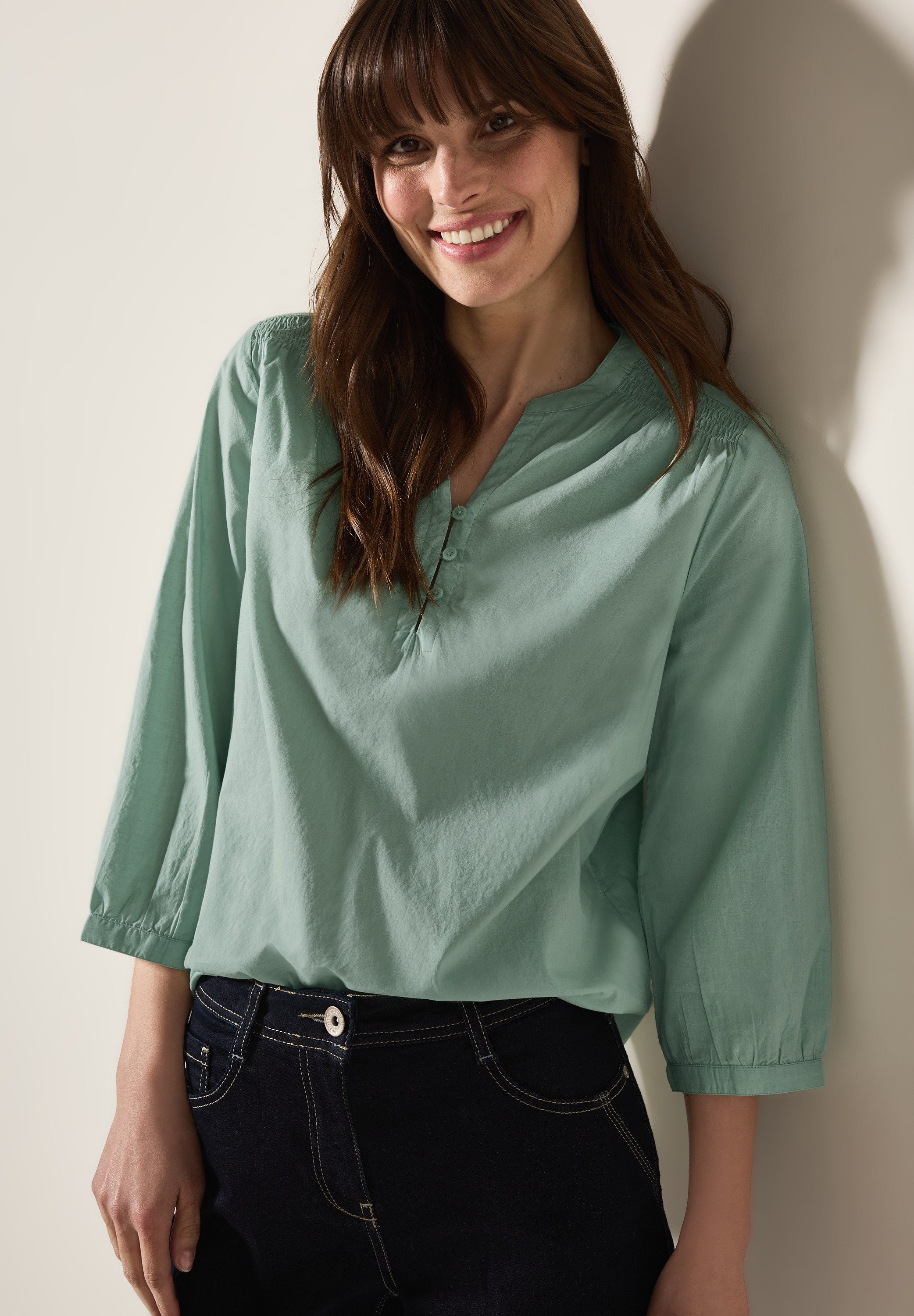 CECIL Klassische Bluse mit Smock-Detail günstig online kaufen