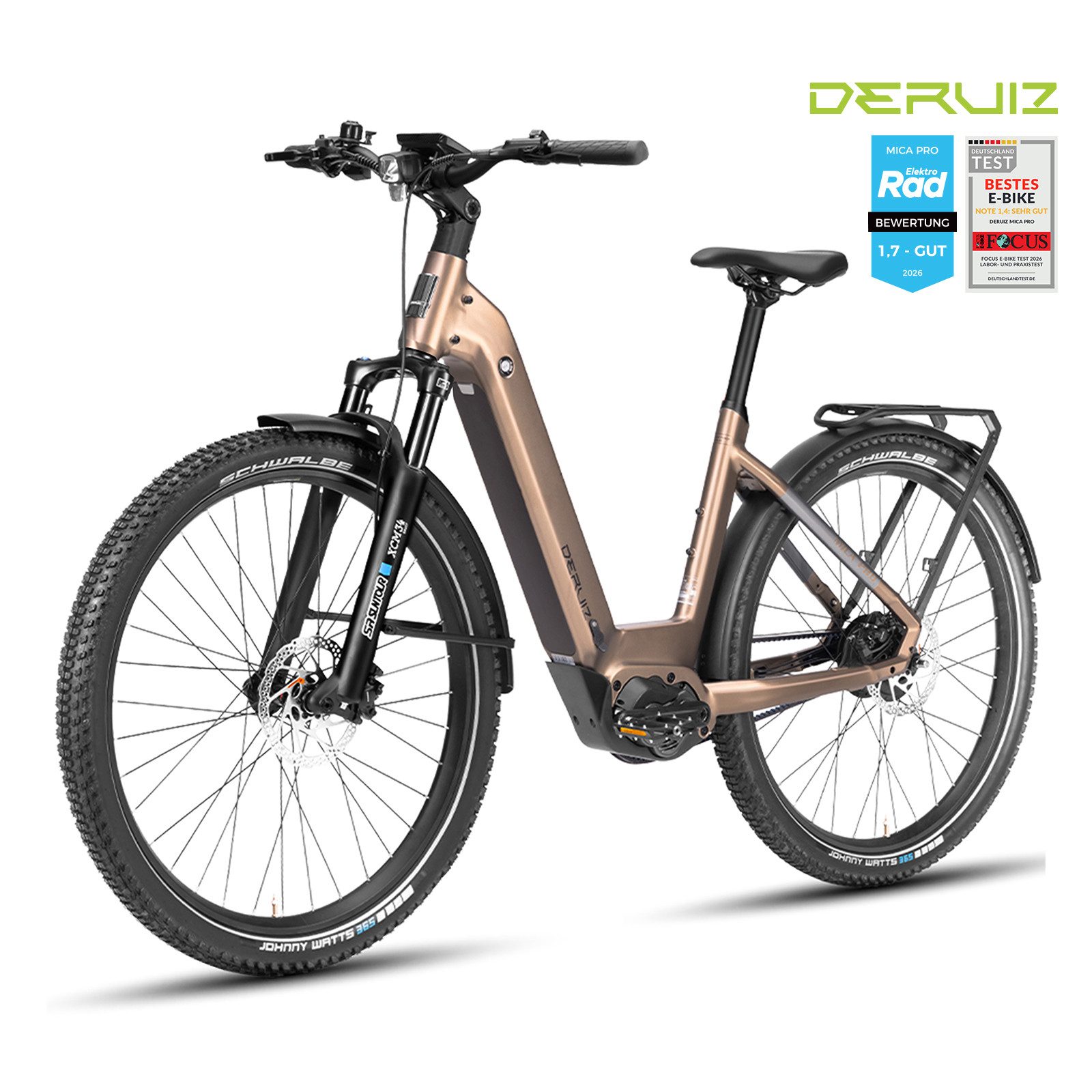 DERUIZ E-Bike Mountainbike Mica Pro 29 Zoll, 48 cm, 180 kg Gesamtgewicht, Samsung-Akku, Nabenschaltung, Mittelmotor, 720 Wh, (Trittfrequenz- und Drehmomentsensor, Lockout-Federgabel, Tiefeinsteiger), ENVIOLO stufenlos, 180-mm-Bremsen, Johnny Watts 365