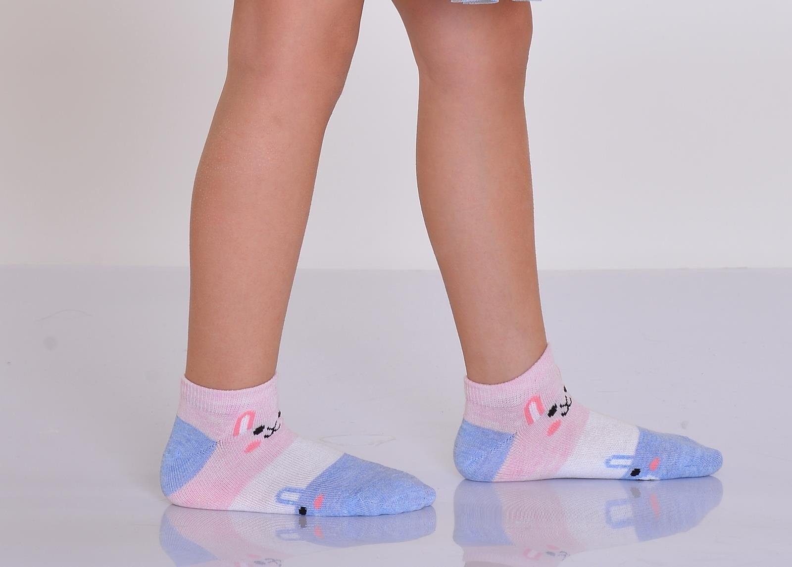 LOREZA Socken Kindersocken Paar Mädchen Sneakersocken 12 (Paar, Kurzsocken 2 12-Paar Modell 12-Paar)