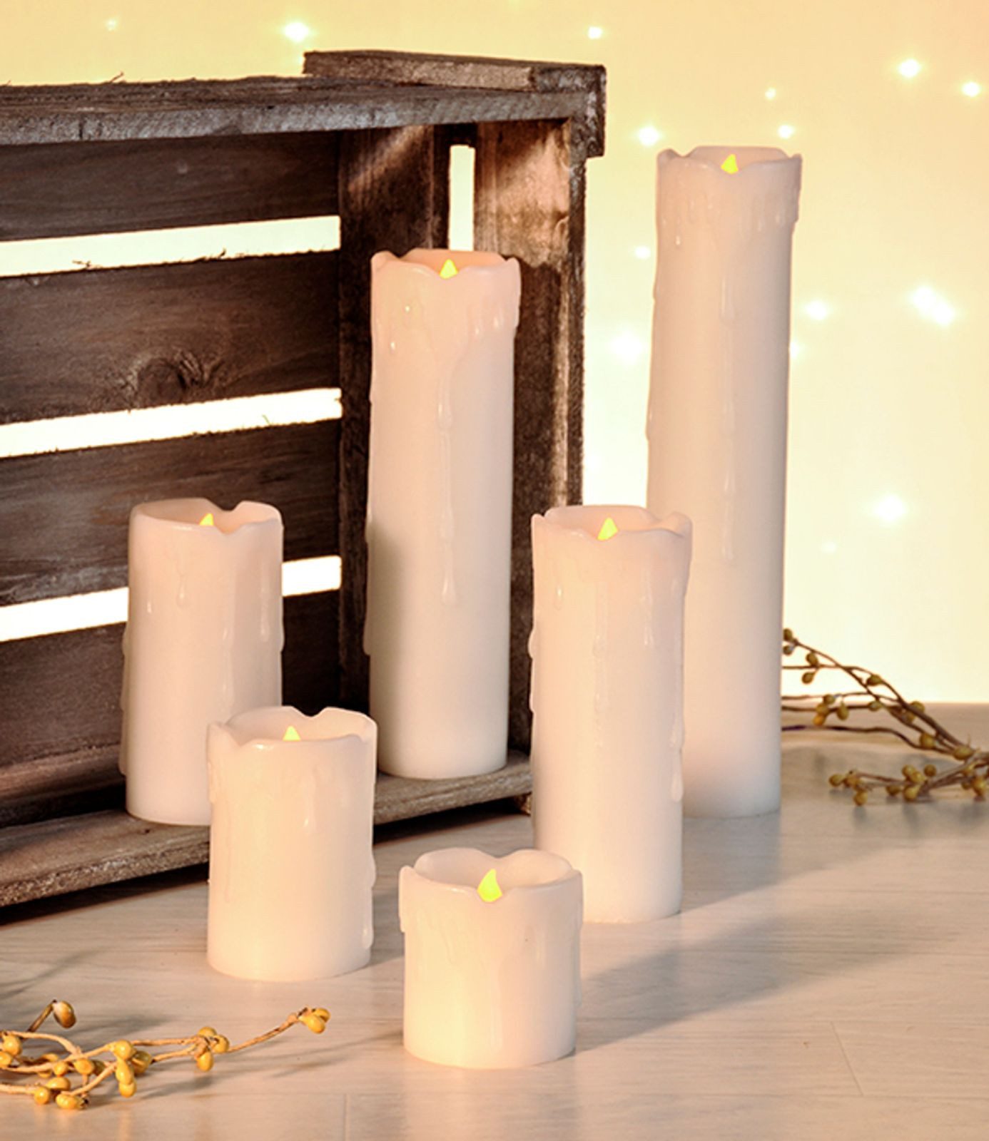 Gravidus LED-Kerze 6er Set flammenlose LED Kerzen Wachskerzen Echtwachsummantelt