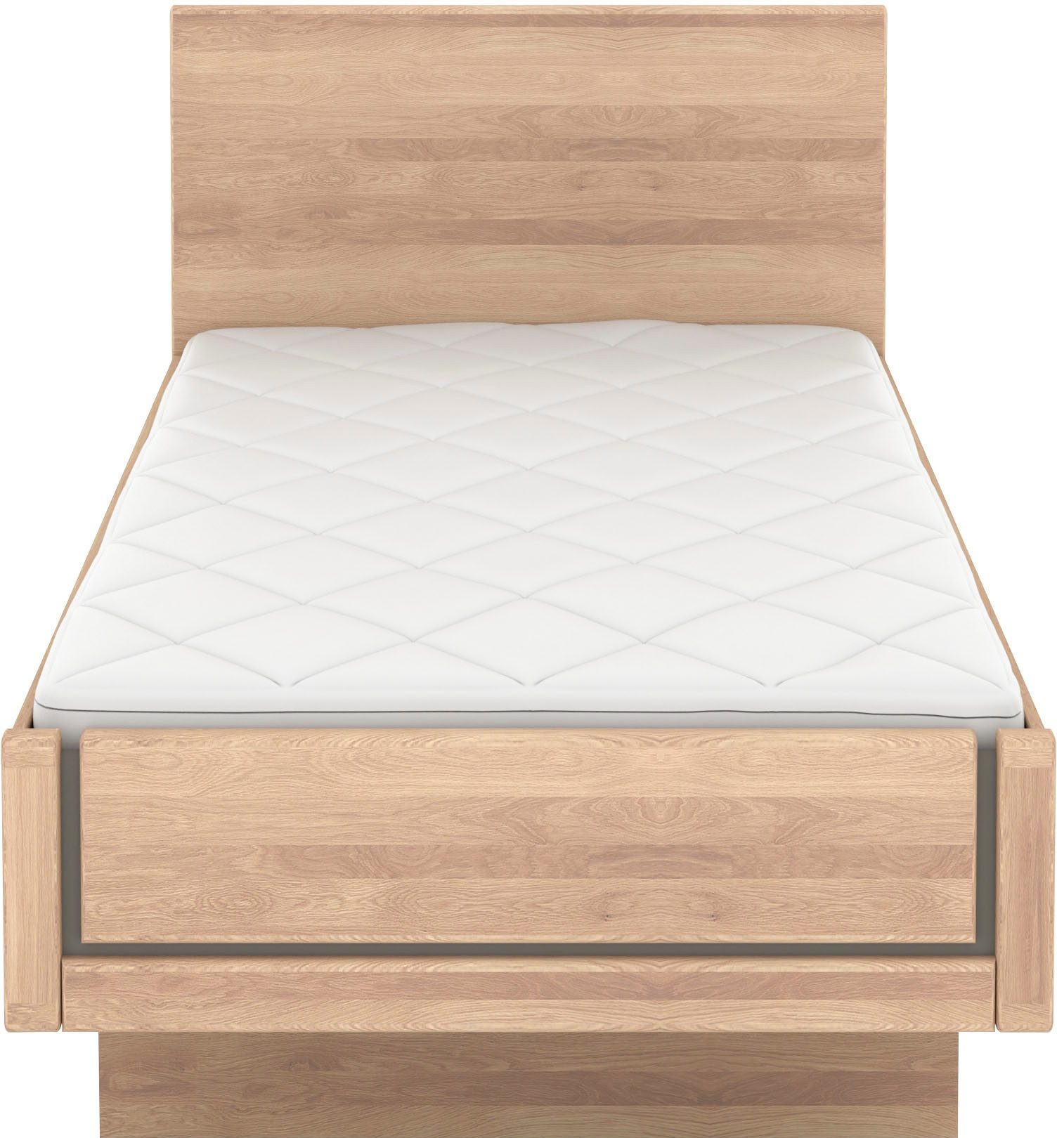 Musterring Holzbett Sorrent, Bettgestell, Bettrahmen, teilmassiv Eiche (MADE IN GERMANY), Eiche teilmassiv, Liegehöhenverstellung, in schwebender Optik