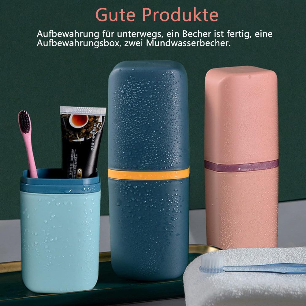 TUWENA Fangkorb 3 Stück Zahnbürsten Etui Reisen Zahnbürstenbox,Tragbare Zahnputzbecher