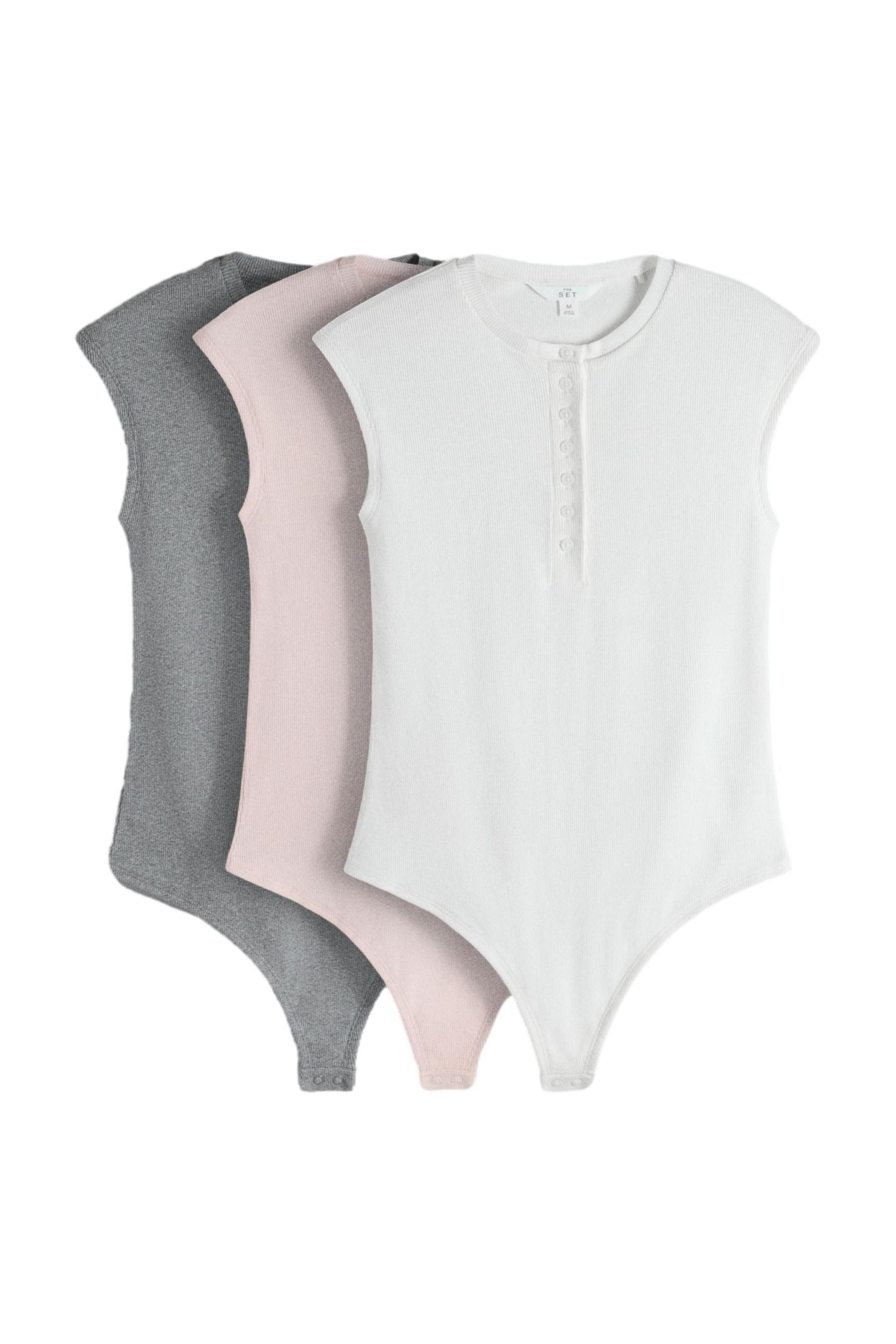 The Set Body The Set Henley-Bodysuits, 3er-Pack (3-tlg)