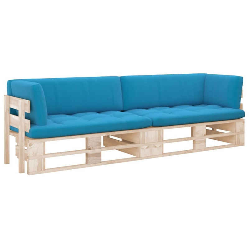 vidaXL Gartenlounge-Set 2-Sitzer-Palettensofa mit Kissen Imprägniertes Kiefernholz, (1-tlg)