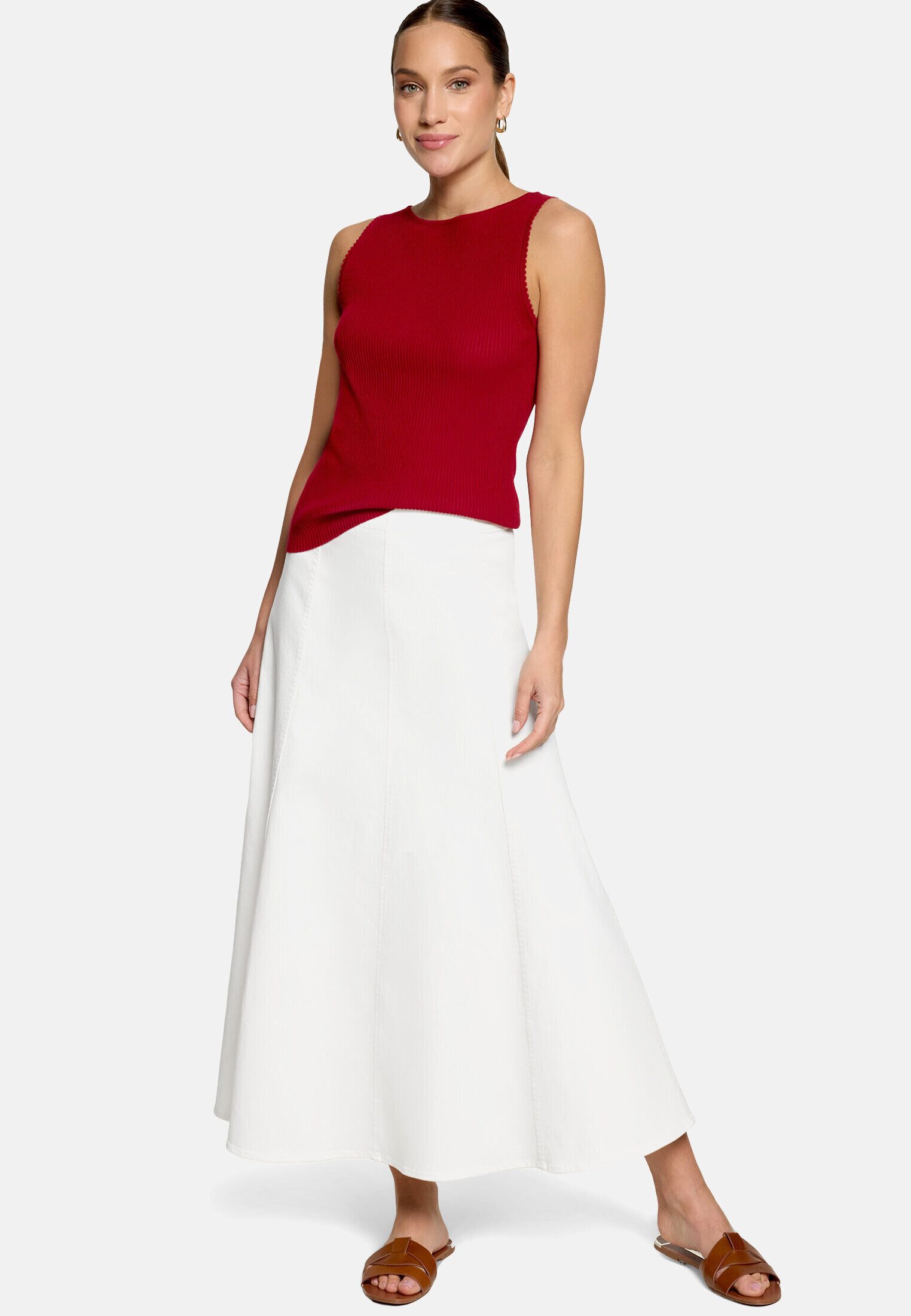 Zero Stricktop Damen ohne Arm mit Wellenkante