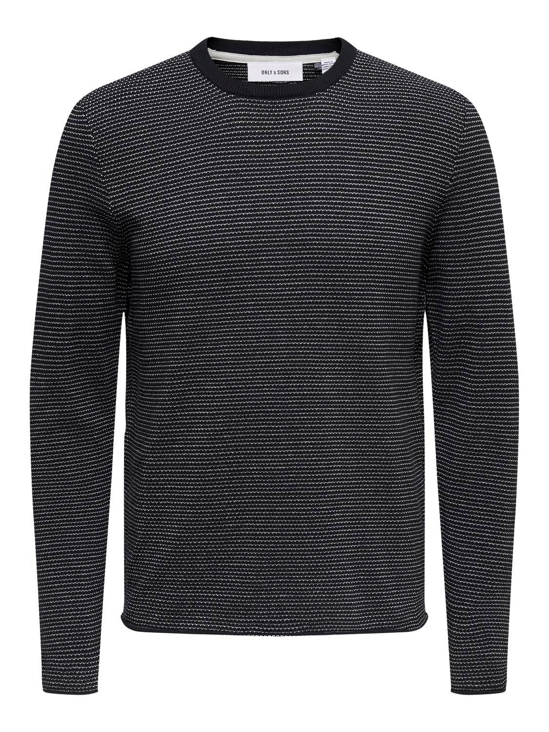 ONLY & SONS Strickpullover Rundhals Langarm ONSNIGUEL REG 12 STRIPE CREW KNIT