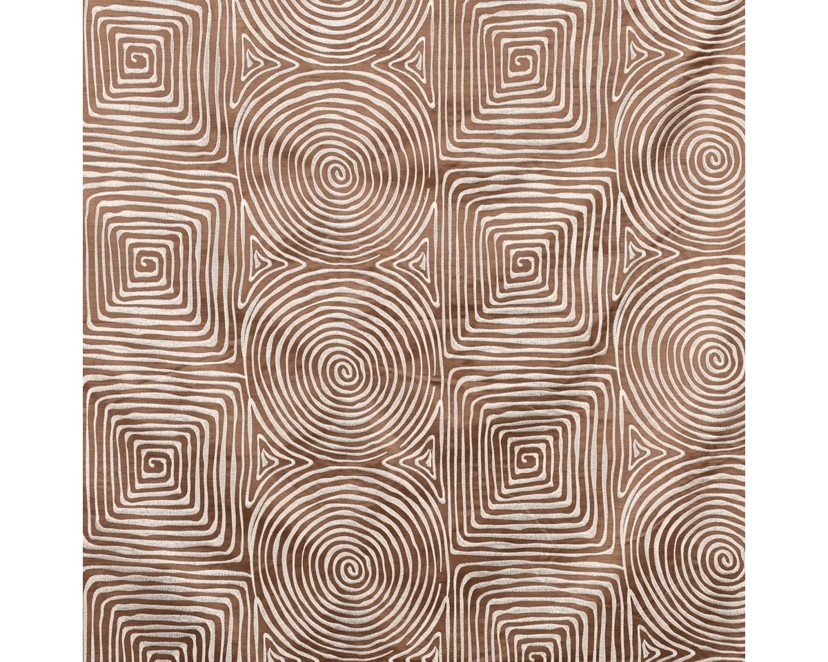 Thumbnail - Rasch TEXTIL Stoff Rasch Textil Dekostoff Seidenoptik Stickerei Labyrinth braun creme 1,4, bestickt