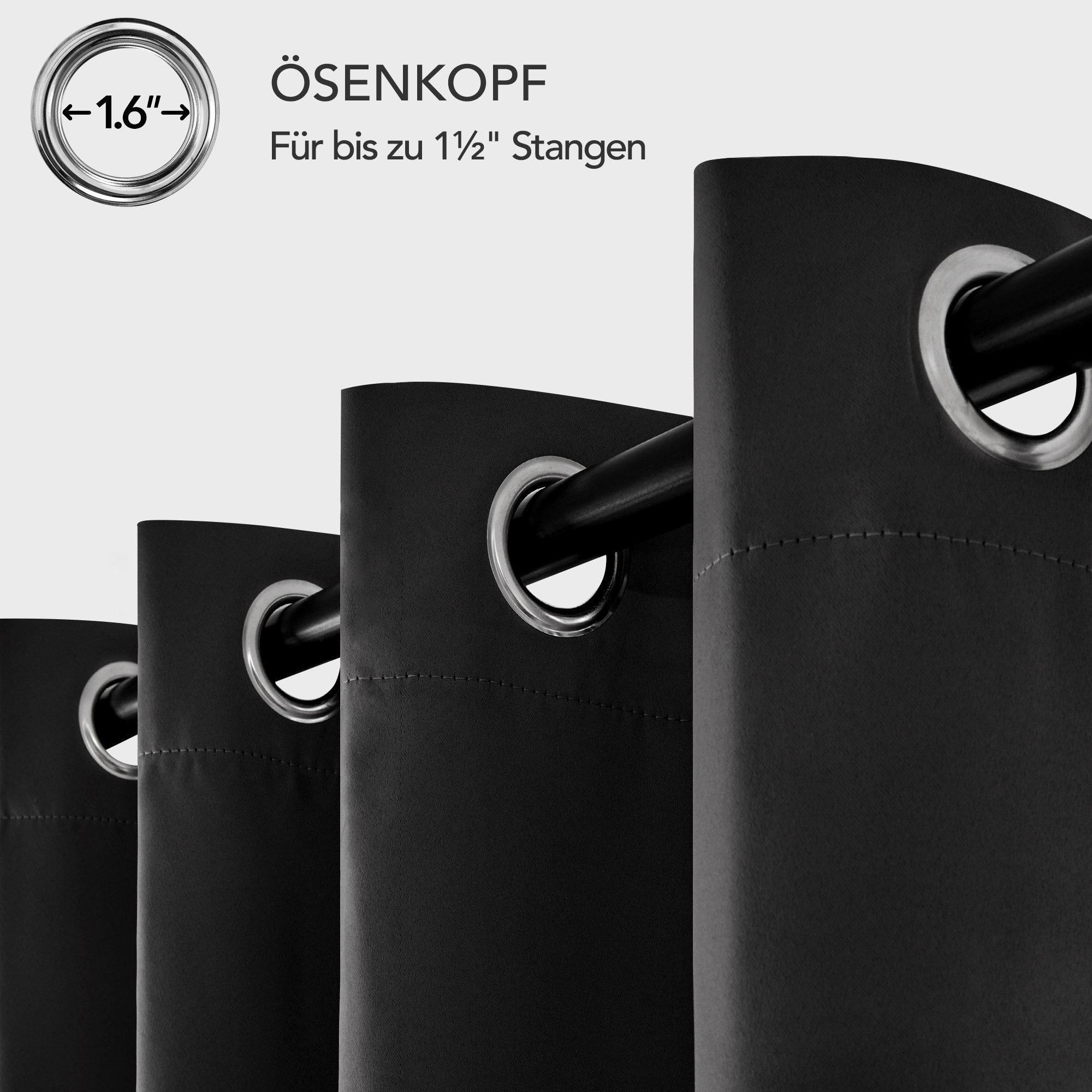 Deconovo Verdunkelungsvorhang Blickdichter Vorhang mit Ösen Gardinen Wohnzi günstig online kaufen