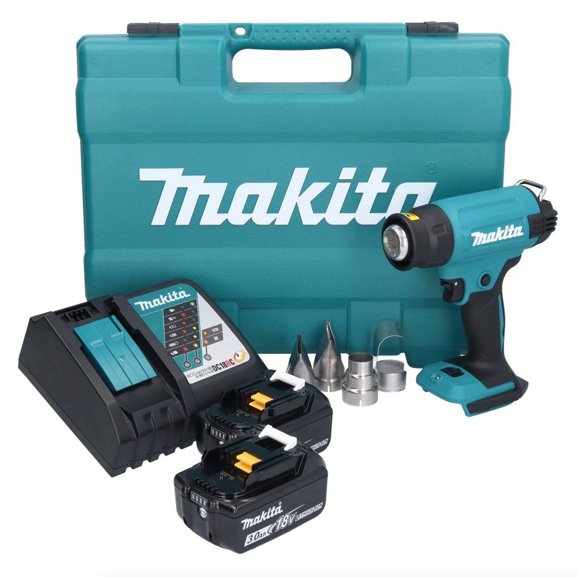 Makita Akku-Heißluftgebläse DHG 181 RFK Akku Heißluftgebläse 18 V 150
