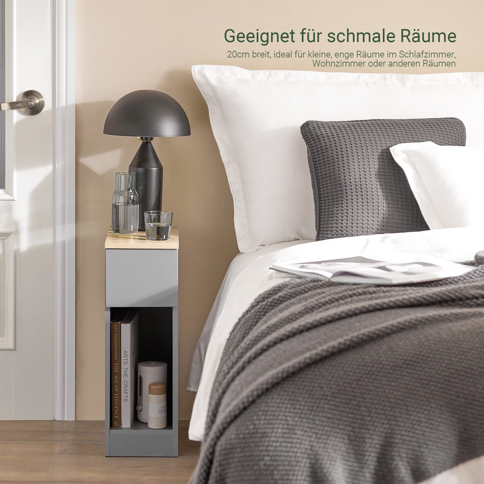 SoBuy Nachttisch FBT111, Beistelltisch mit Schublade und Ablage, Nightstand günstig online kaufen