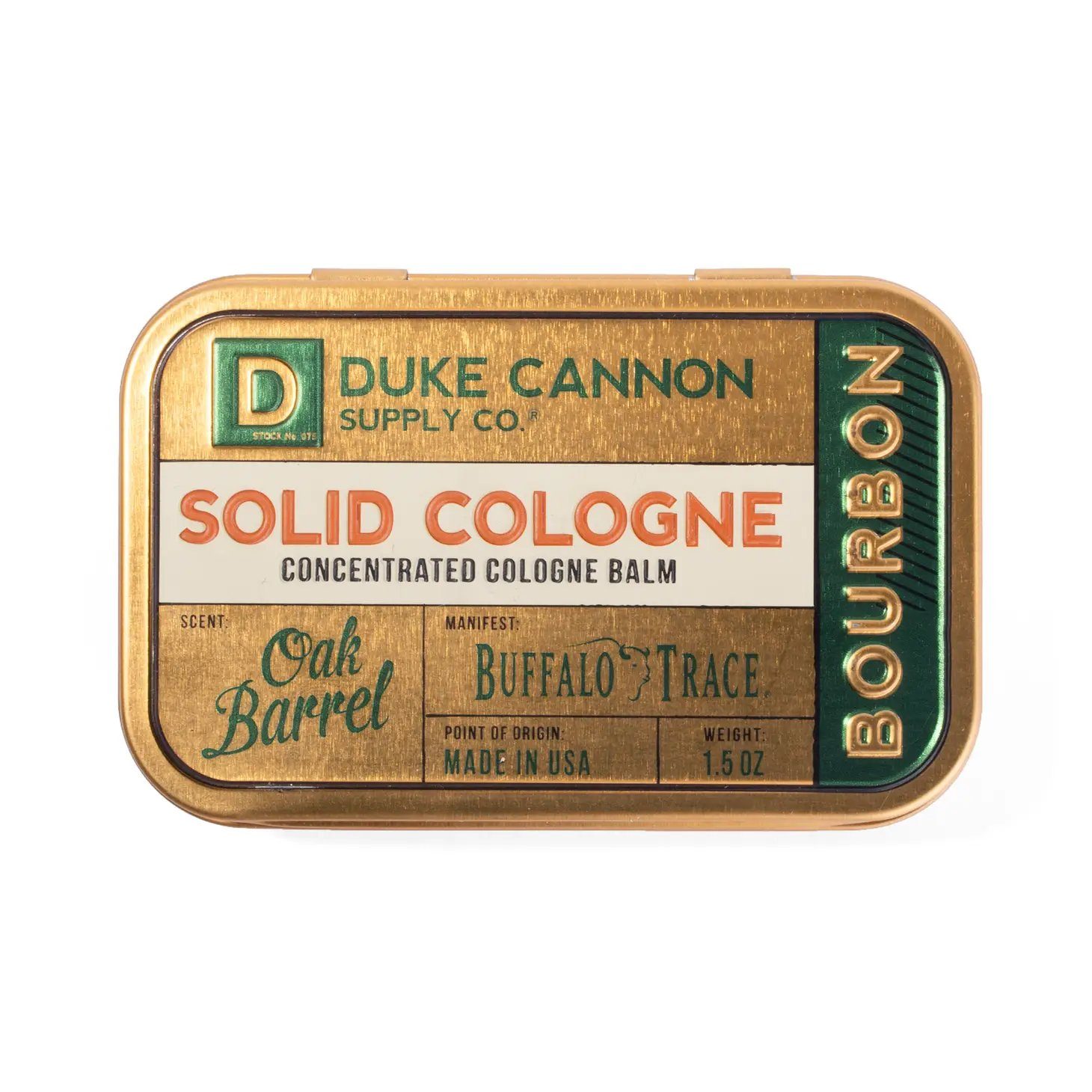 Duke Cannon Eau de Parfum Echtes Solid Cologne- ein Hauch von Bourbon gereift in echter Eiche, 1-tlg., festes Parfum