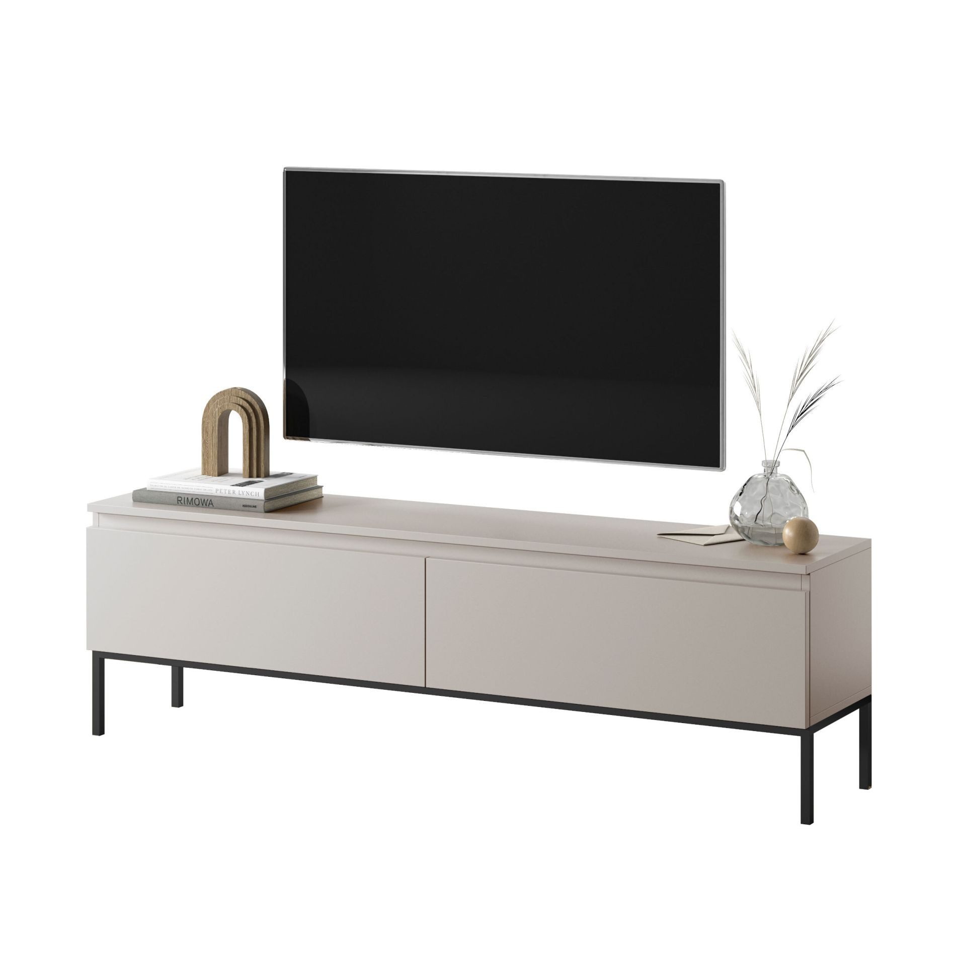 Selsey TV-Schrank BEMMI 2-türig mit Metallgestell, grifflos