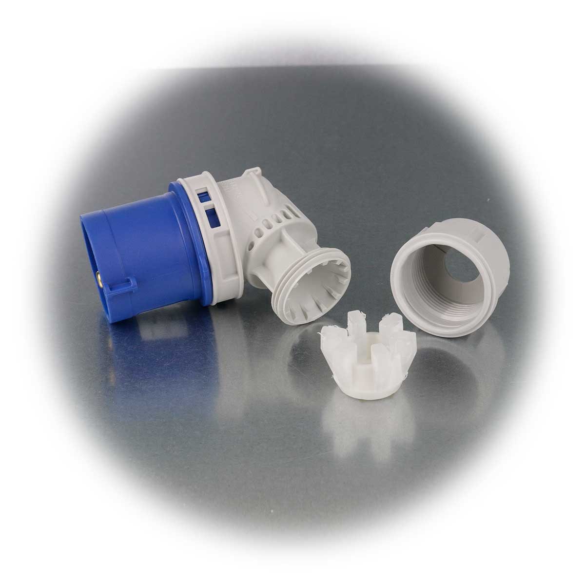 ABL CEE-Stecker CEE Winkel-Stecker, 230V/16A, blau, 3-polig, IP44