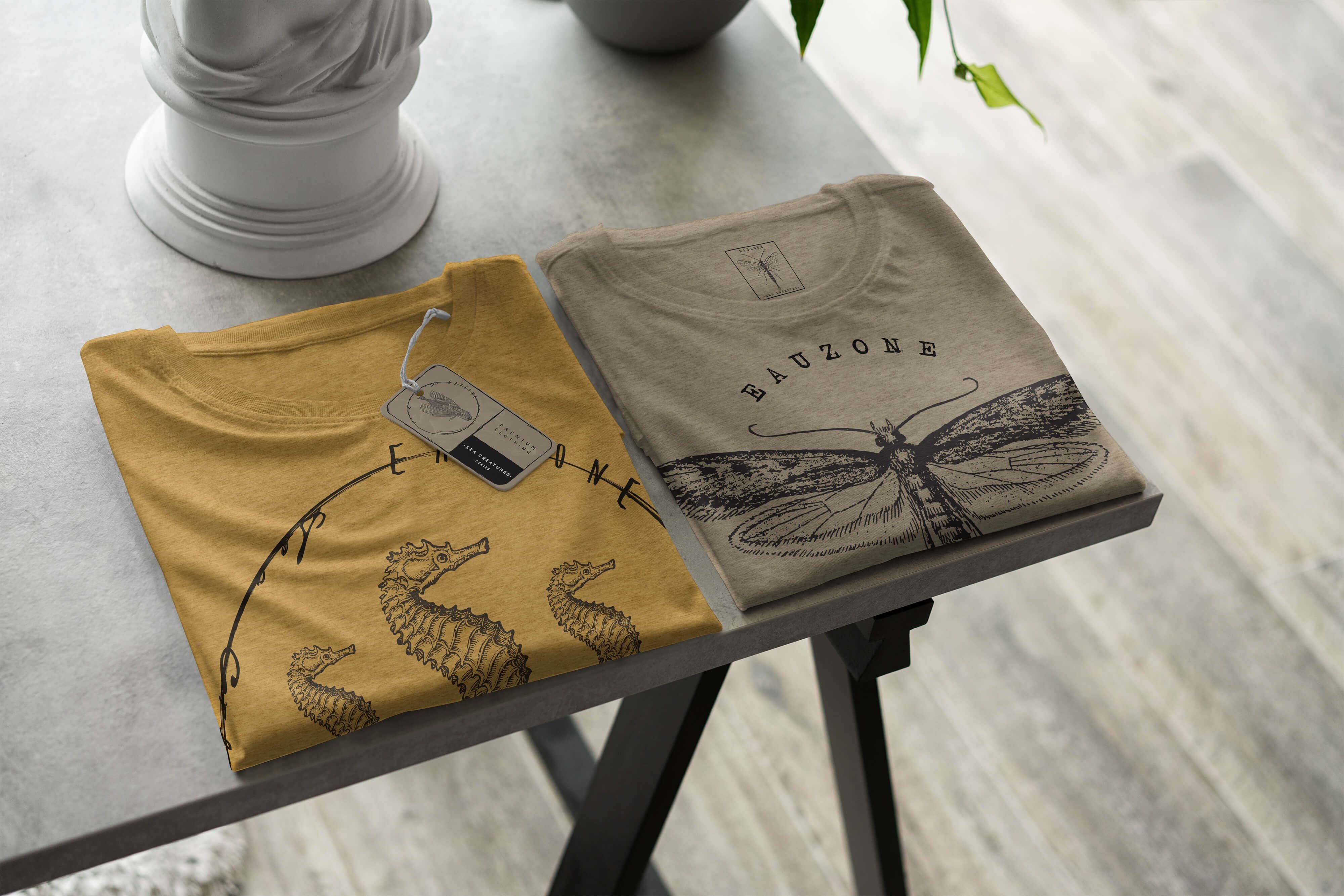 T-Shirt Fische sportlicher Sea Art Tiefsee T-Shirt Gold feine und Antique Struktur / 042 Creatures, Schnitt - Serie: Sea Sinus